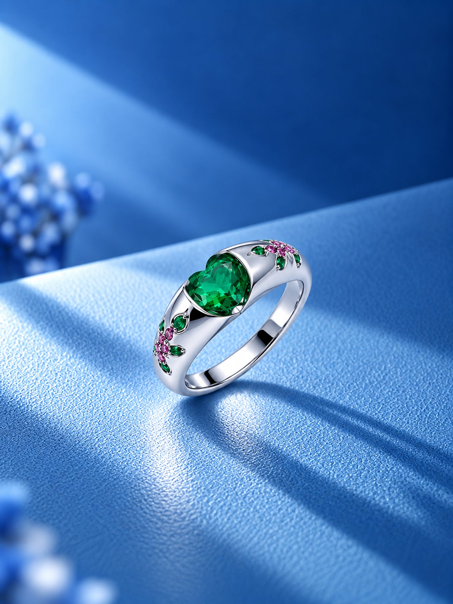 Emerald Petal Ring
