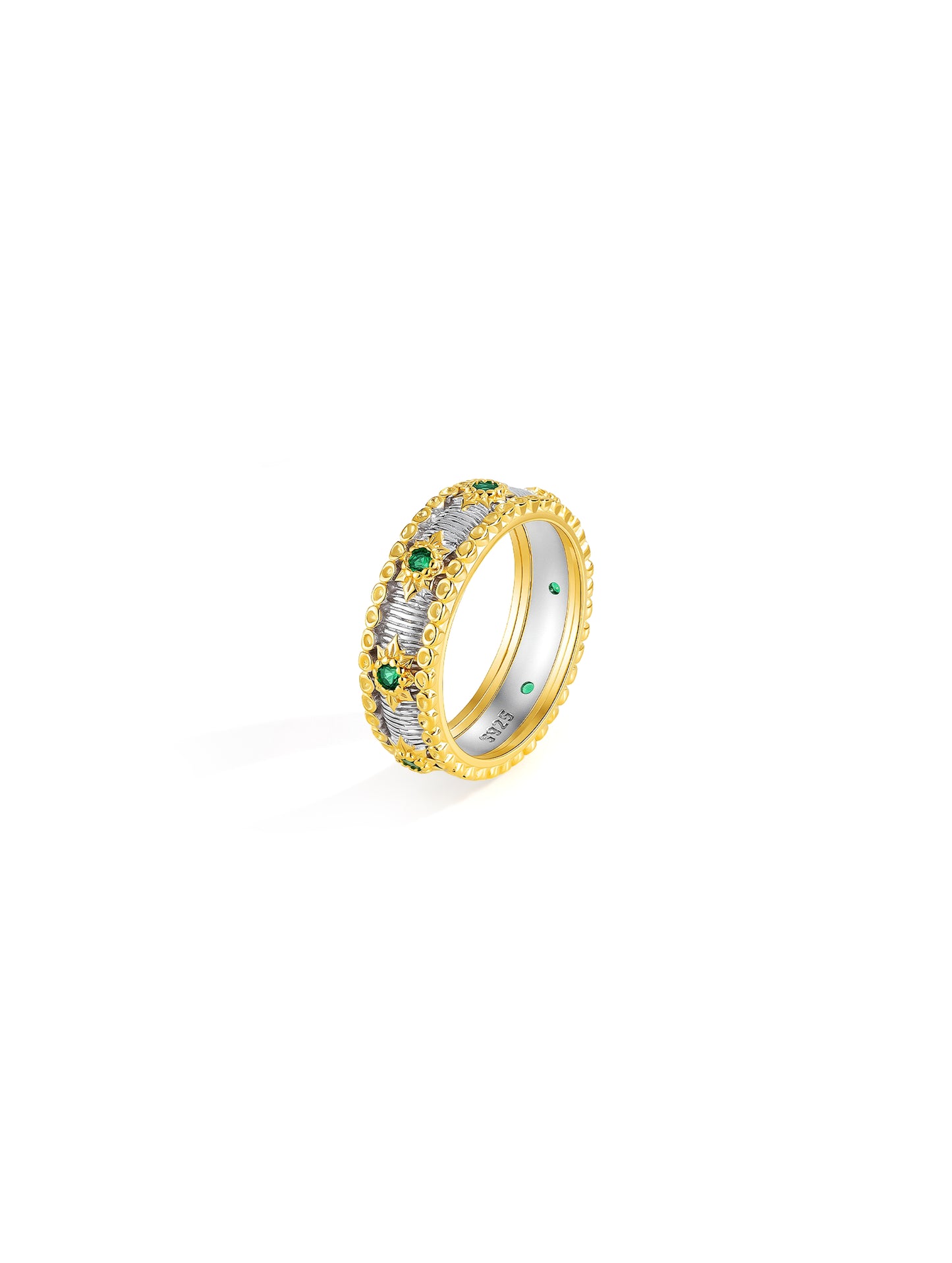 GOLDEN STARLIGHT EMERALD BAND
