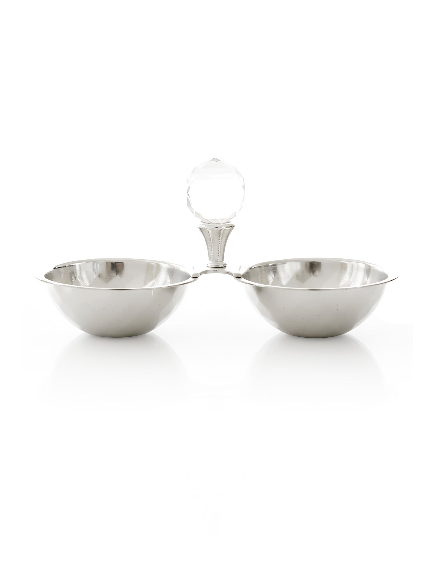 Silver Coated Opaline Crown Duo