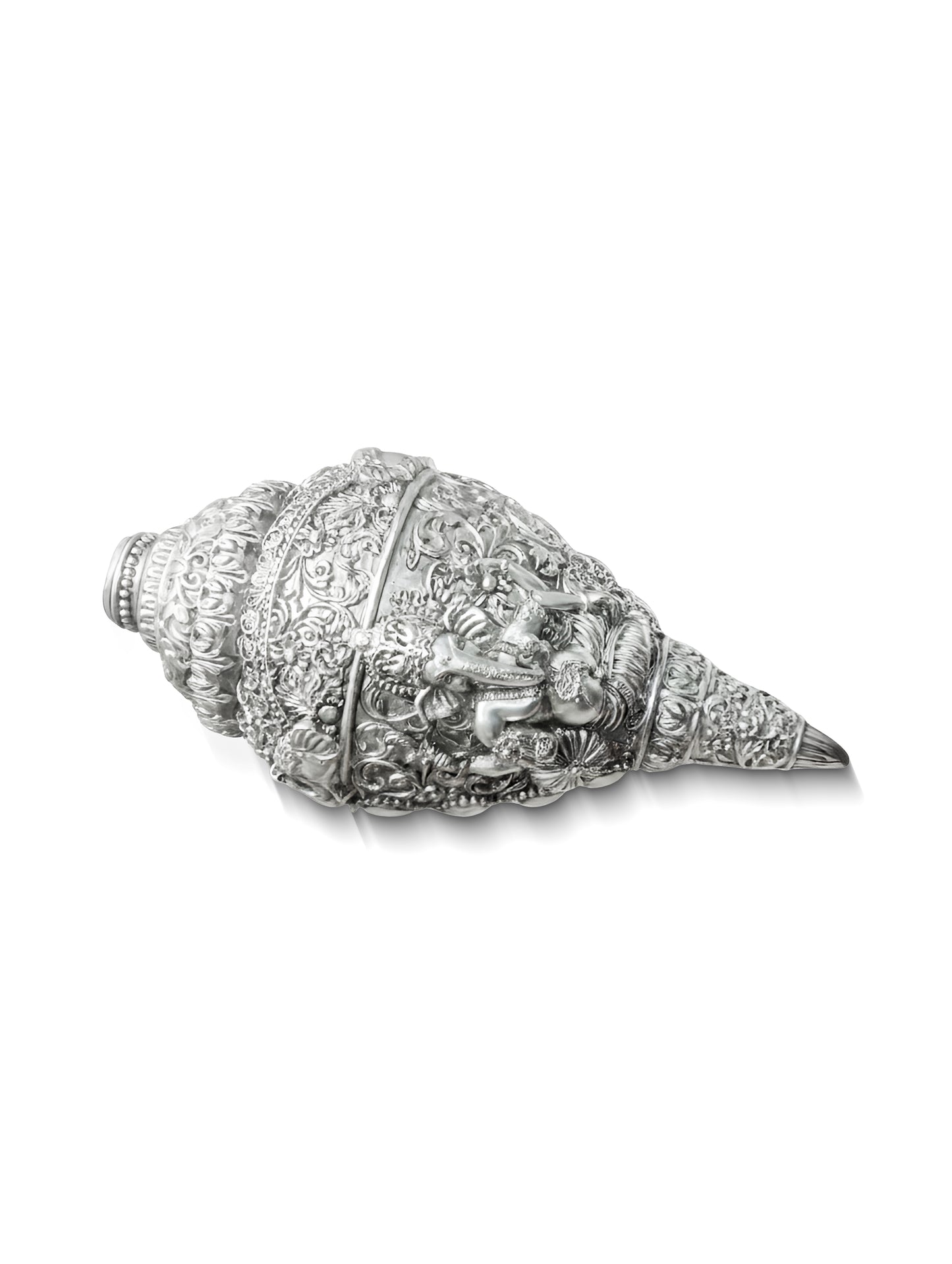 Silver Coated Vighnaharta Ganesh Shankh