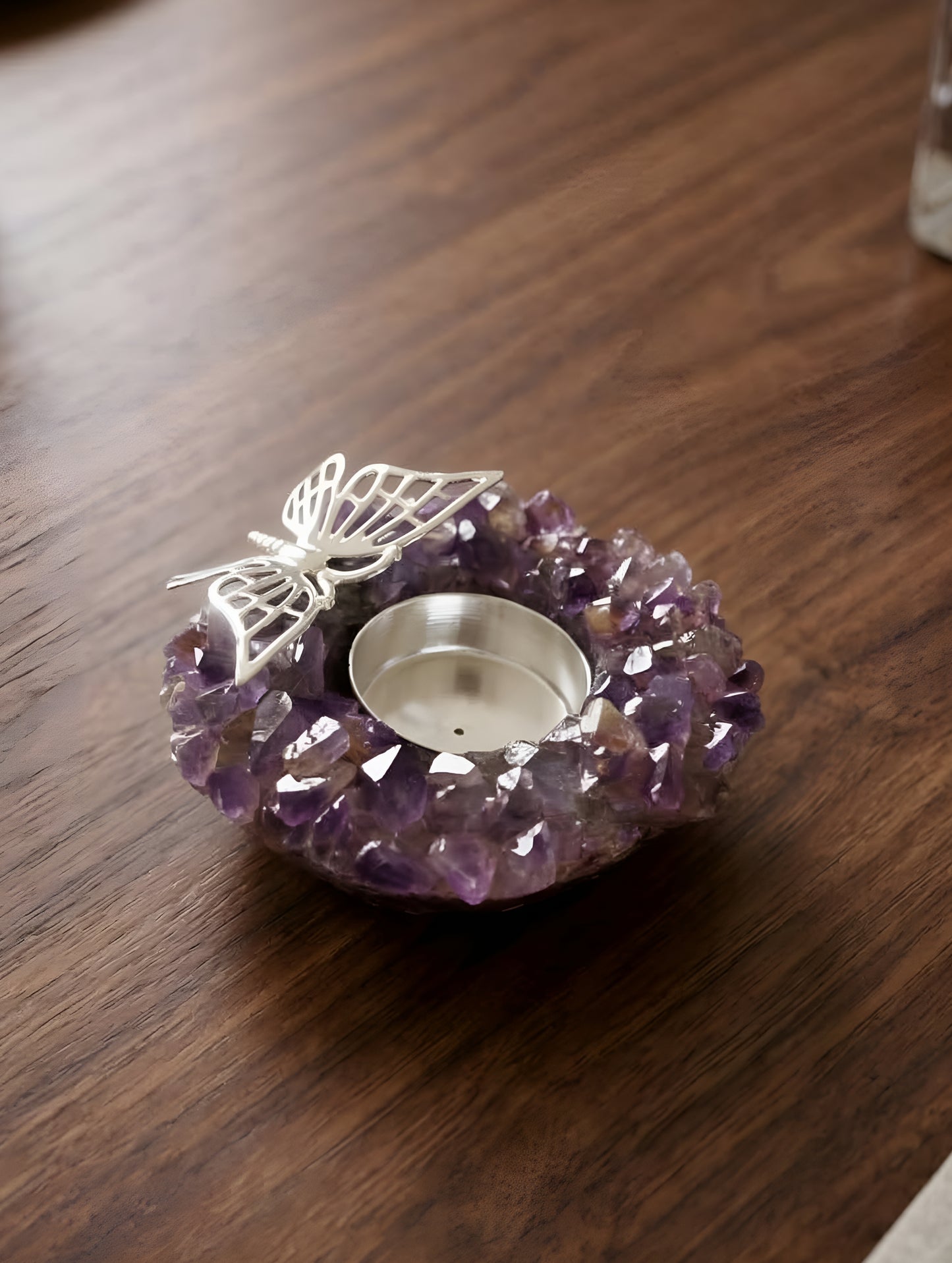 Amethyst Butterfly Tealight
