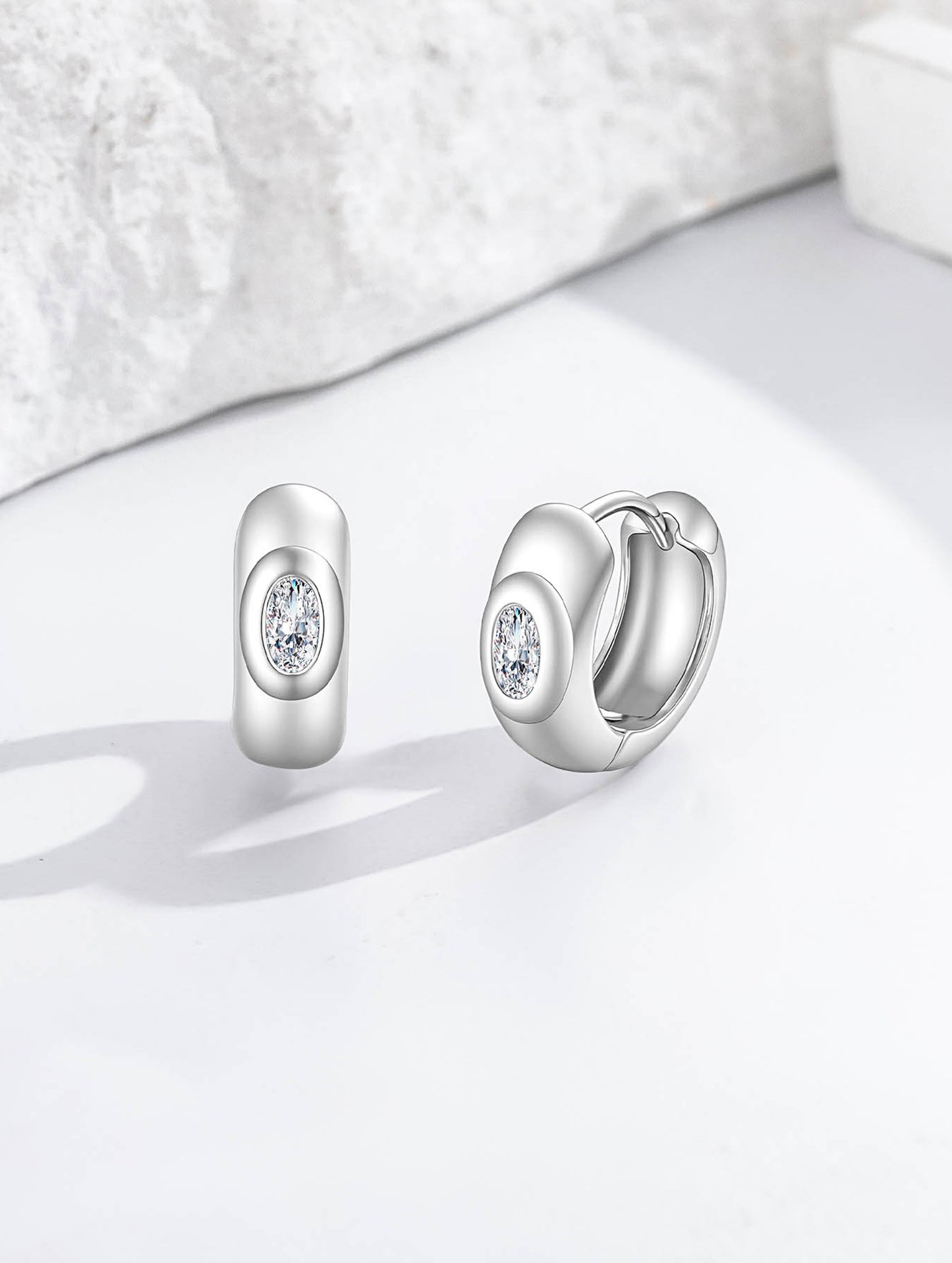 SILVER SERENITY HOOPS EARRINGS