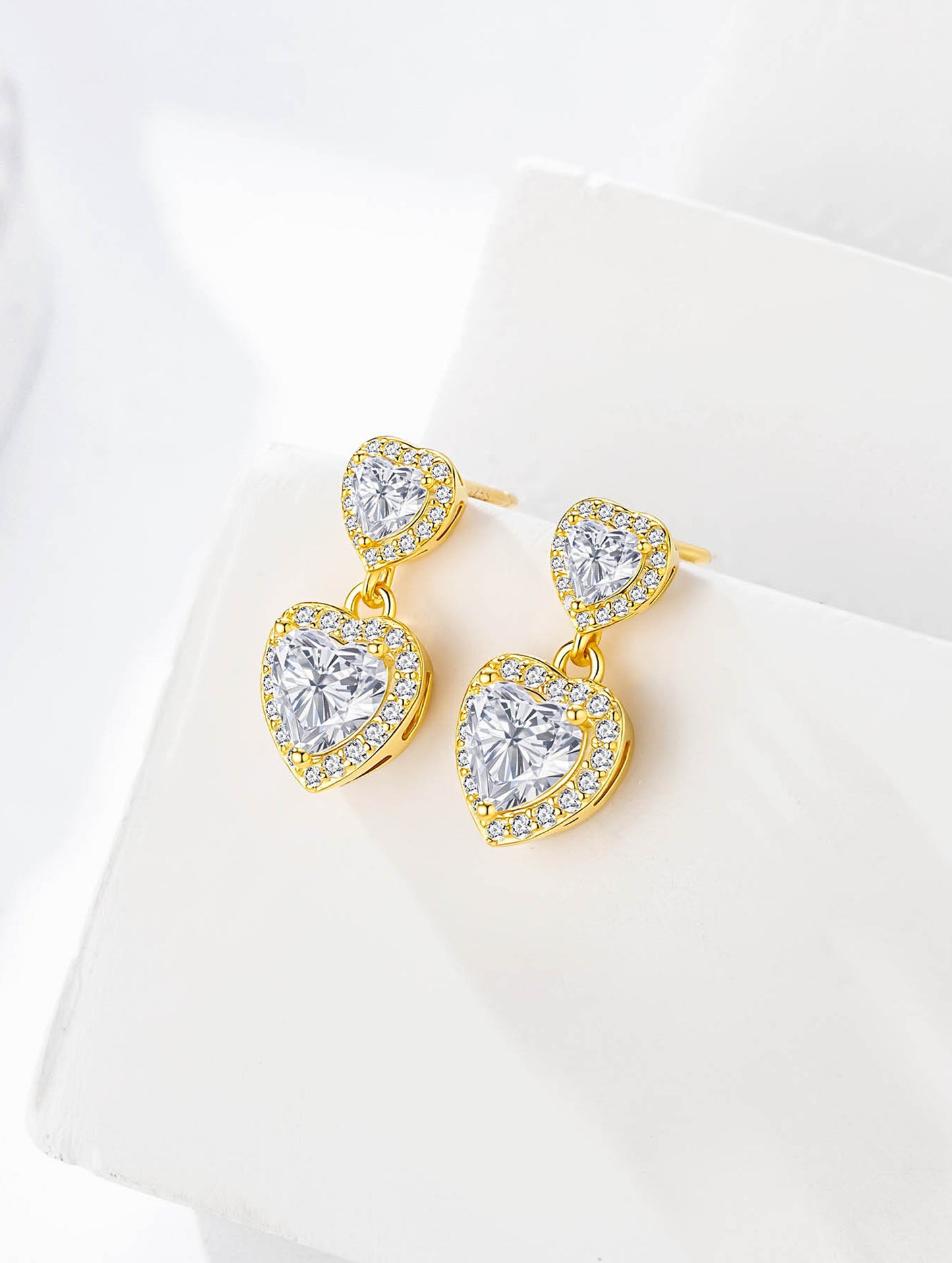 GOLDEN HEART AURA DROP EARRINGS