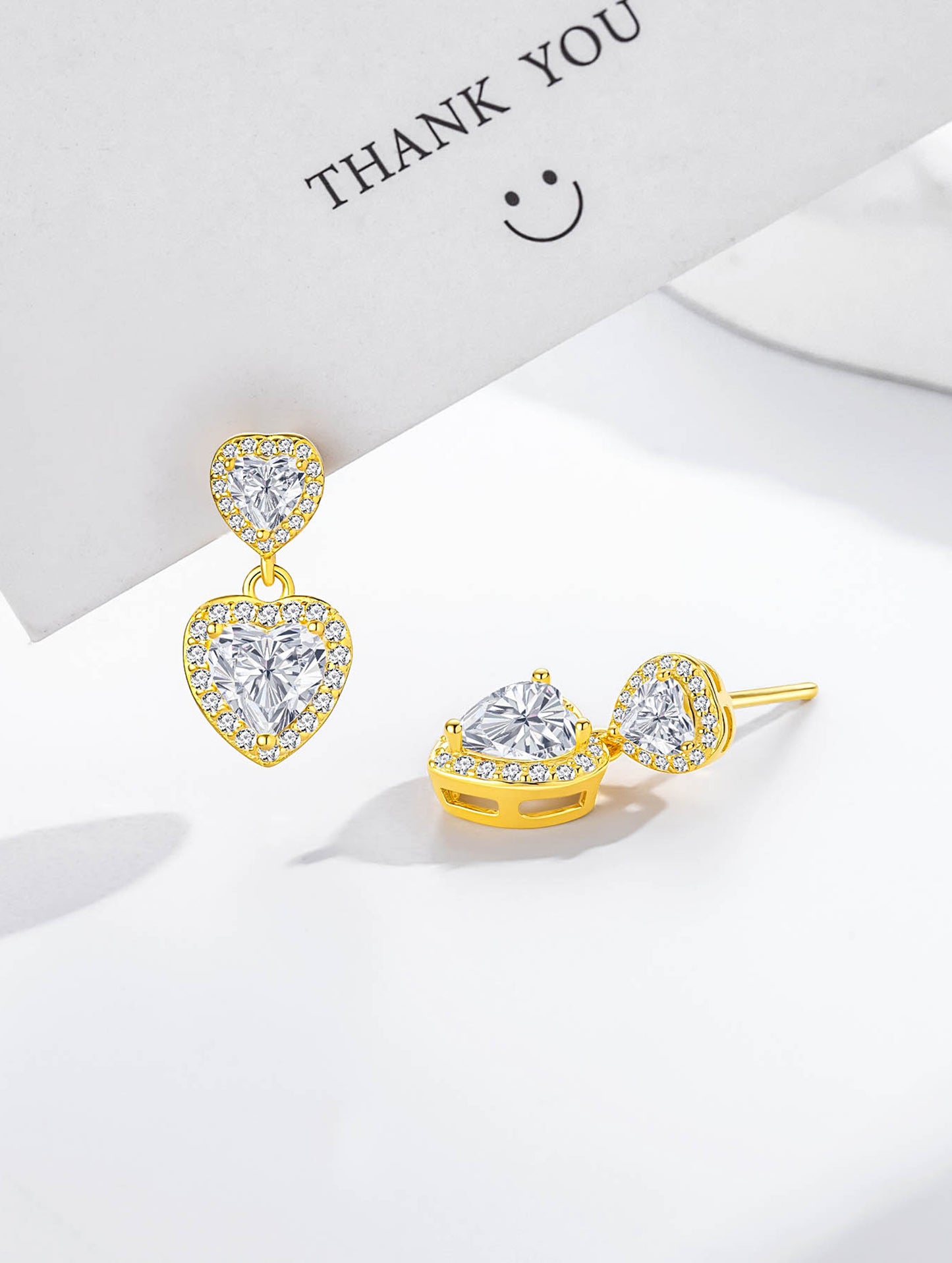 GOLDEN HEART AURA DROP EARRINGS