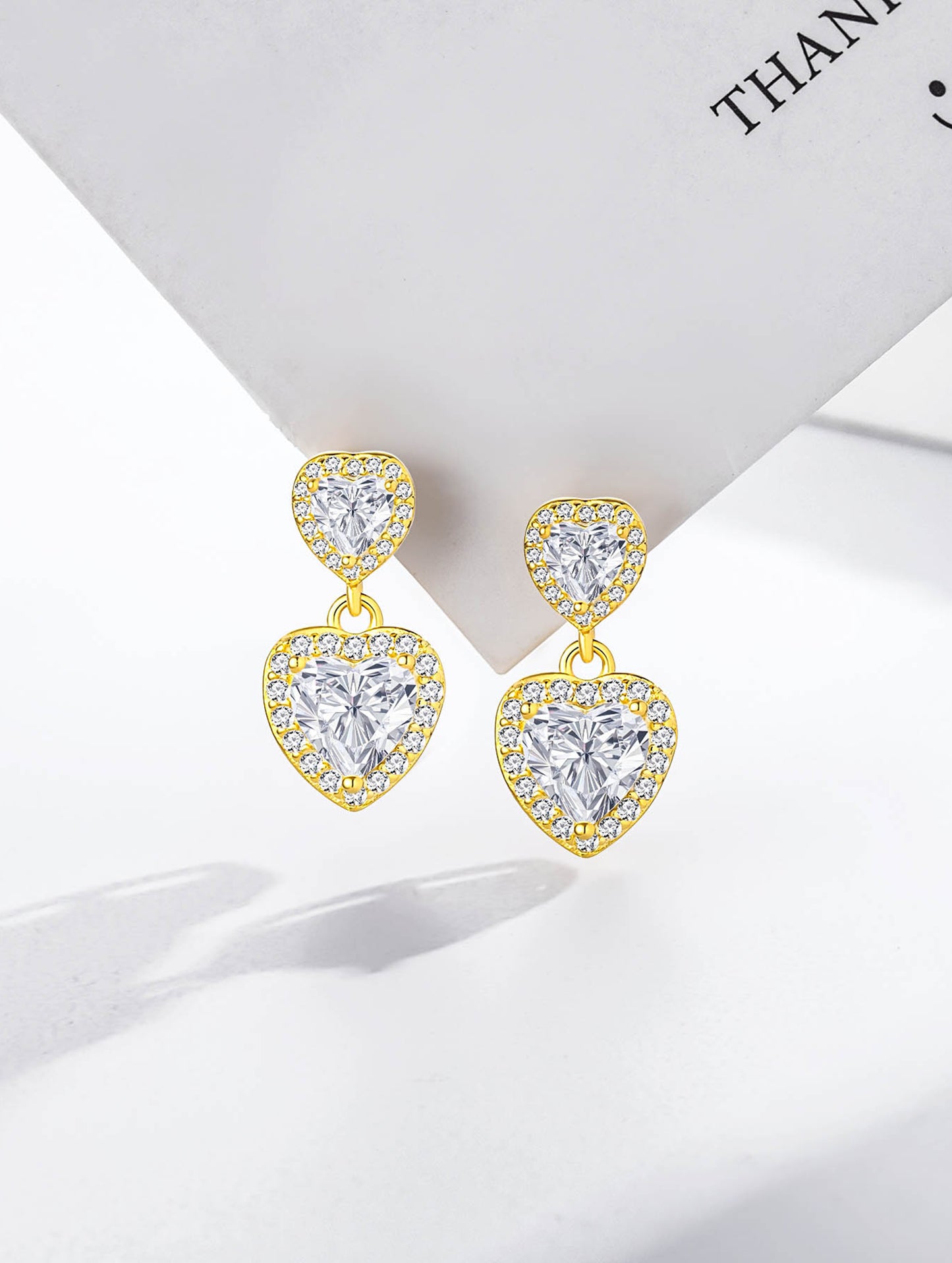 GOLDEN HEART AURA DROP EARRINGS