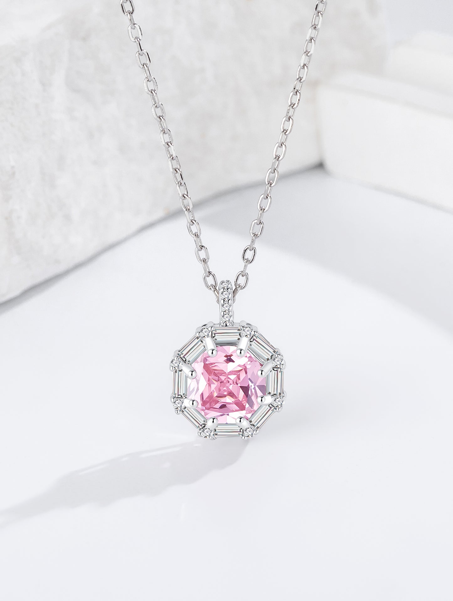 PINK RADIANCE OCTAGON CHARM CHAIN