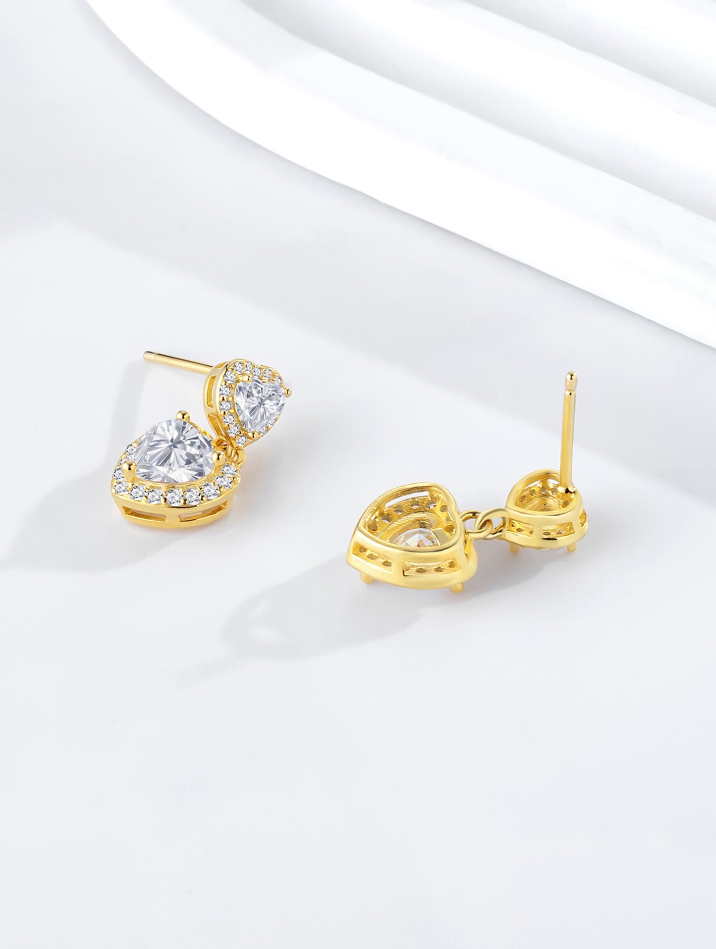 GOLDEN HEART AURA DROP EARRINGS