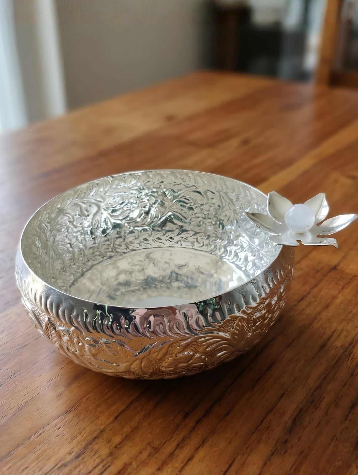 Floral Silver Coated Bowl