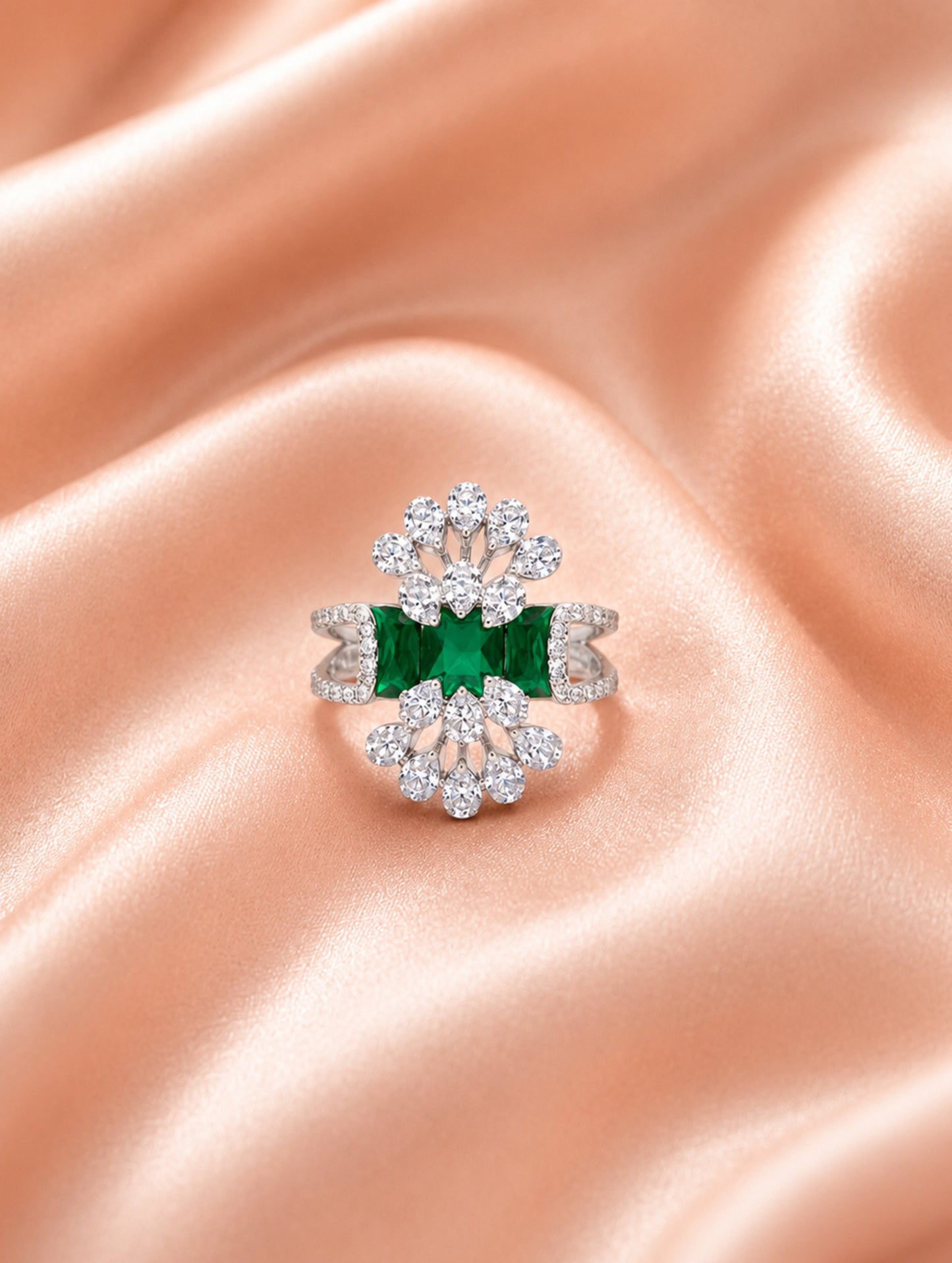 Emerald Blossom Royale Ring