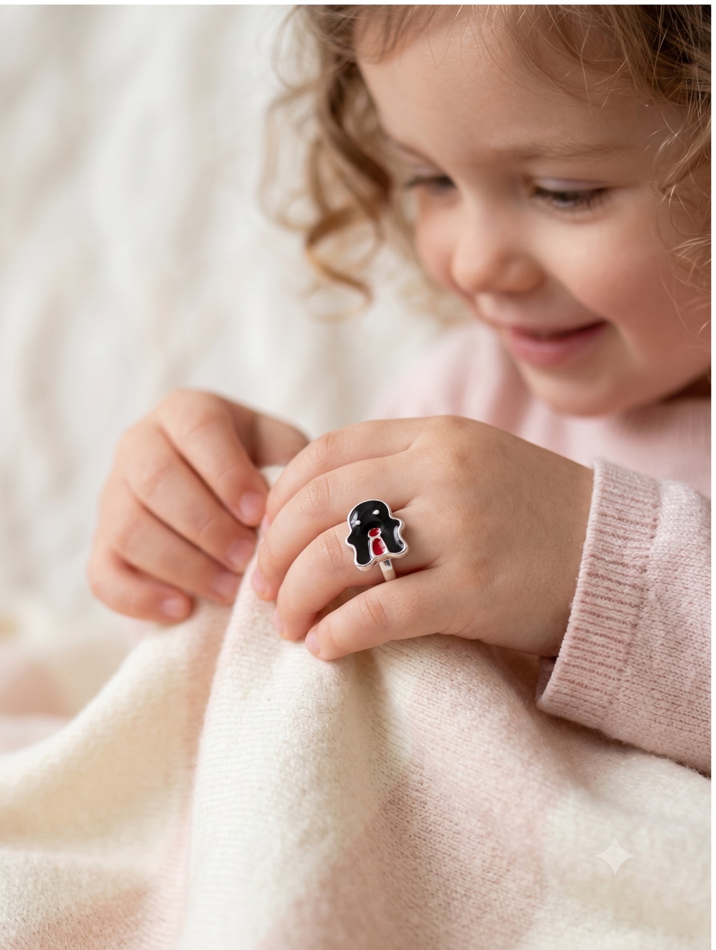 Lucky Hamsa Protection Kids Ring