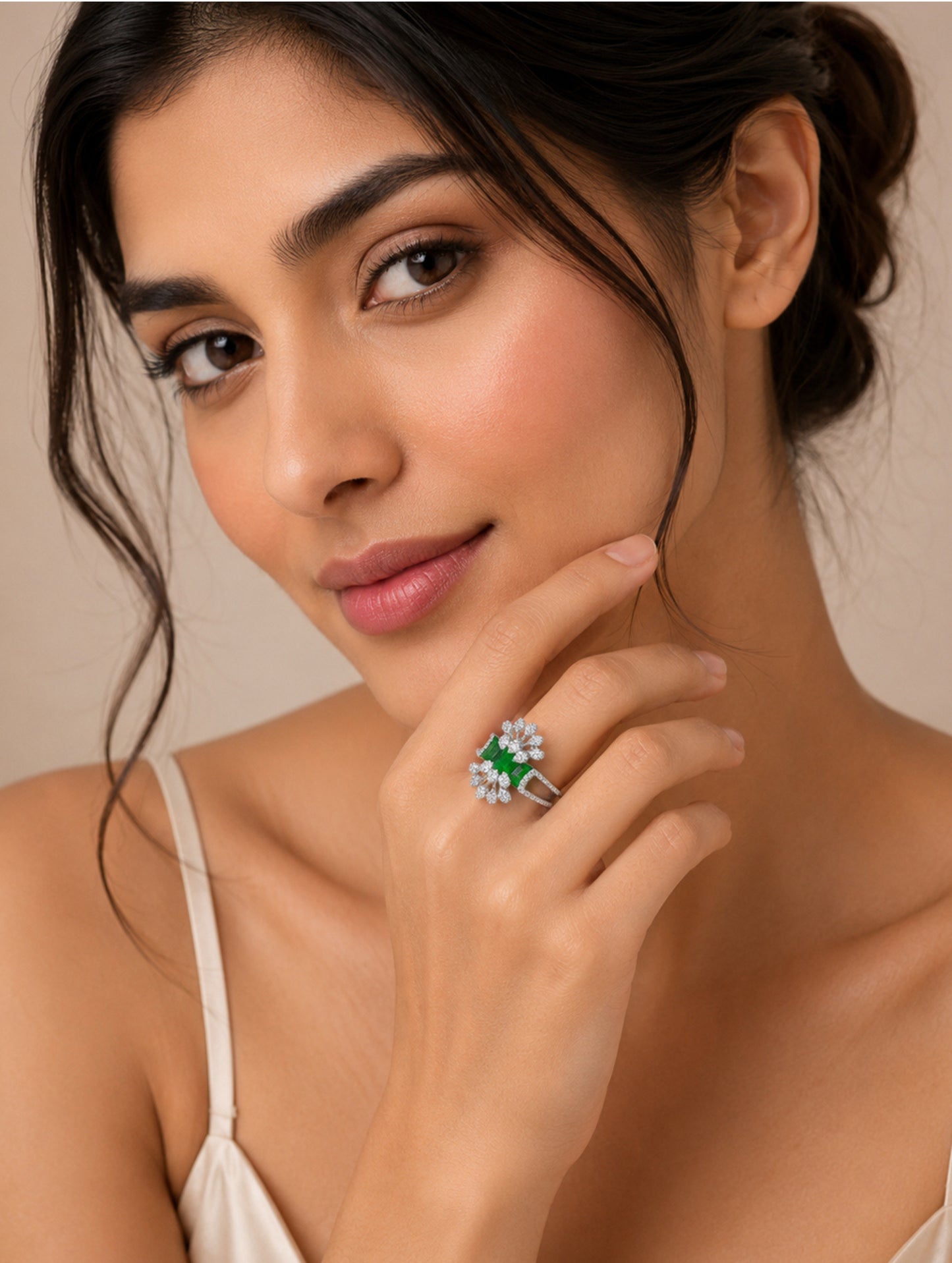 Emerald Blossom Royale Ring