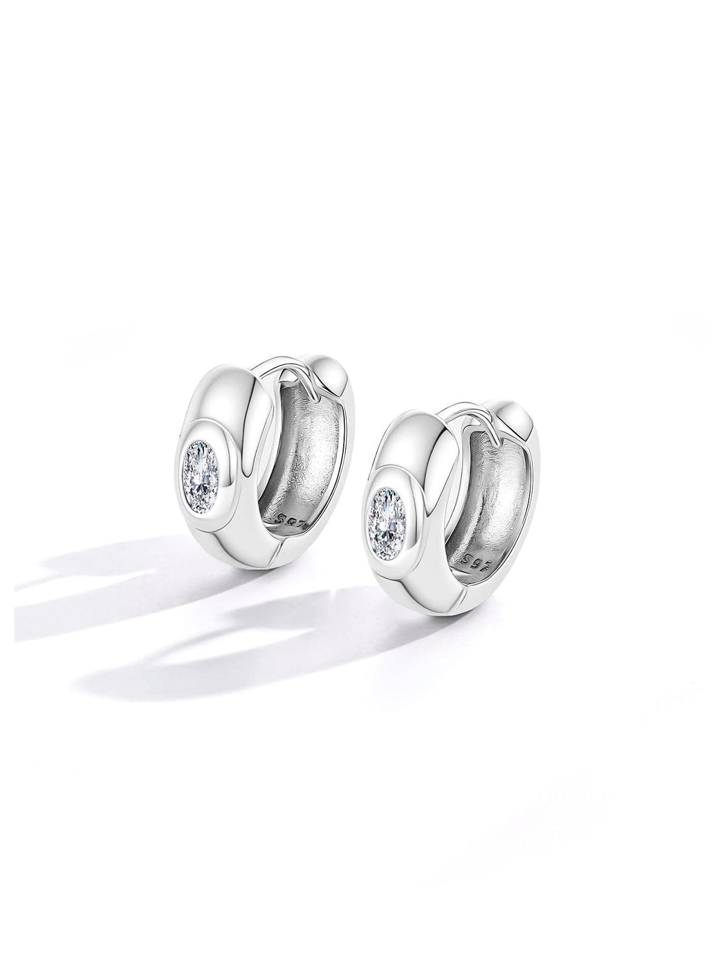 SILVER SERENITY HOOPS EARRINGS