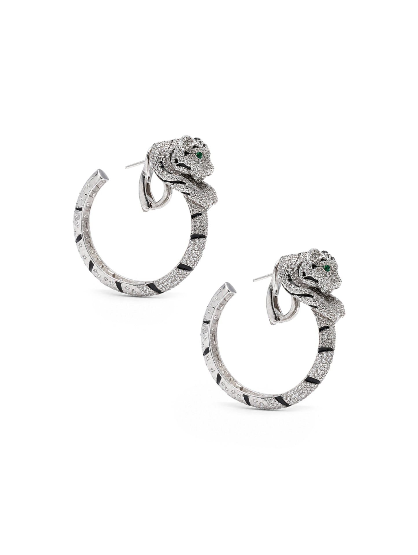 Premium Emerald Panther Luxe Hoops