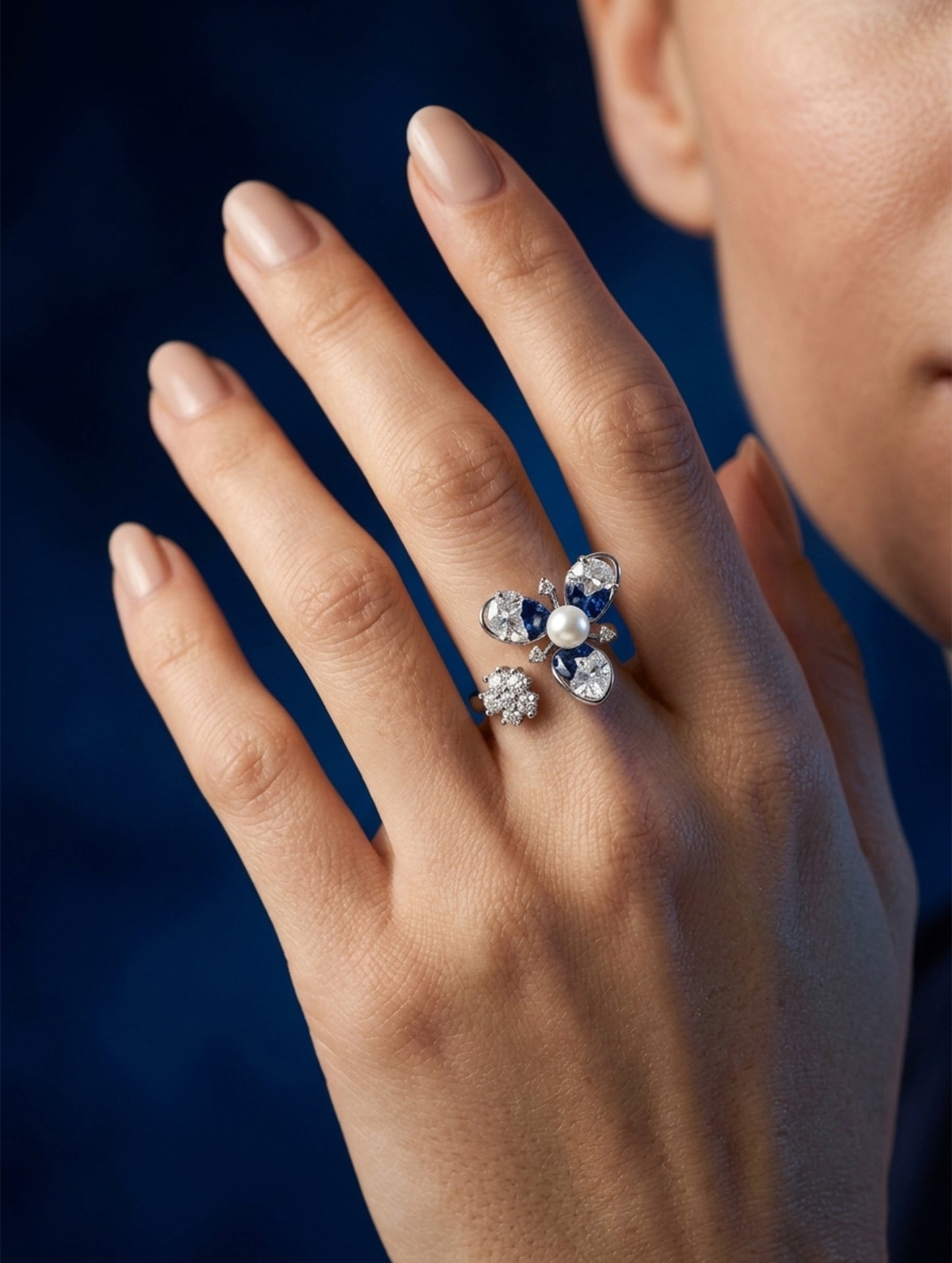Celestial Blossom Open Adjustable Ring