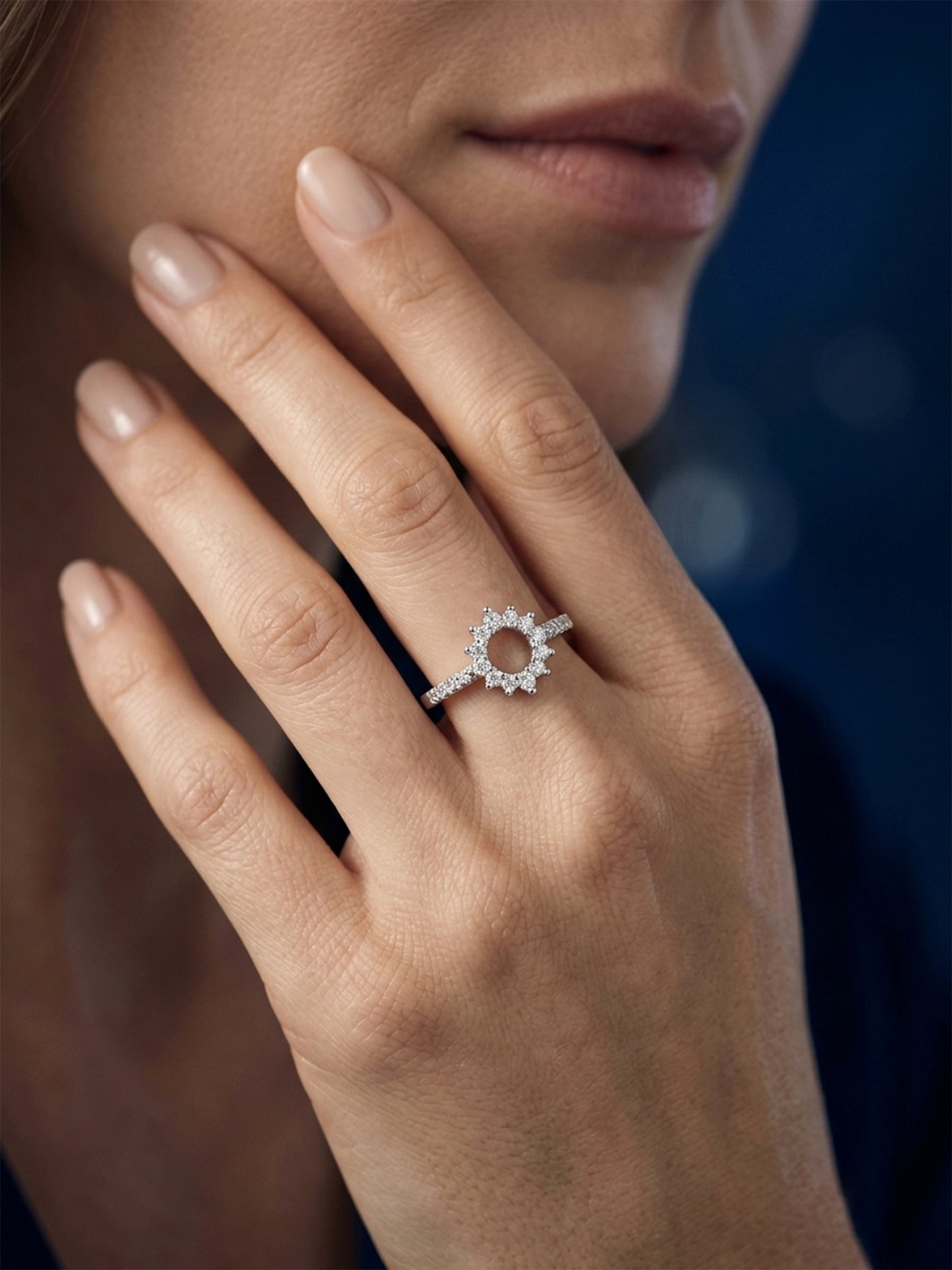 Premium Floral Halo Ring