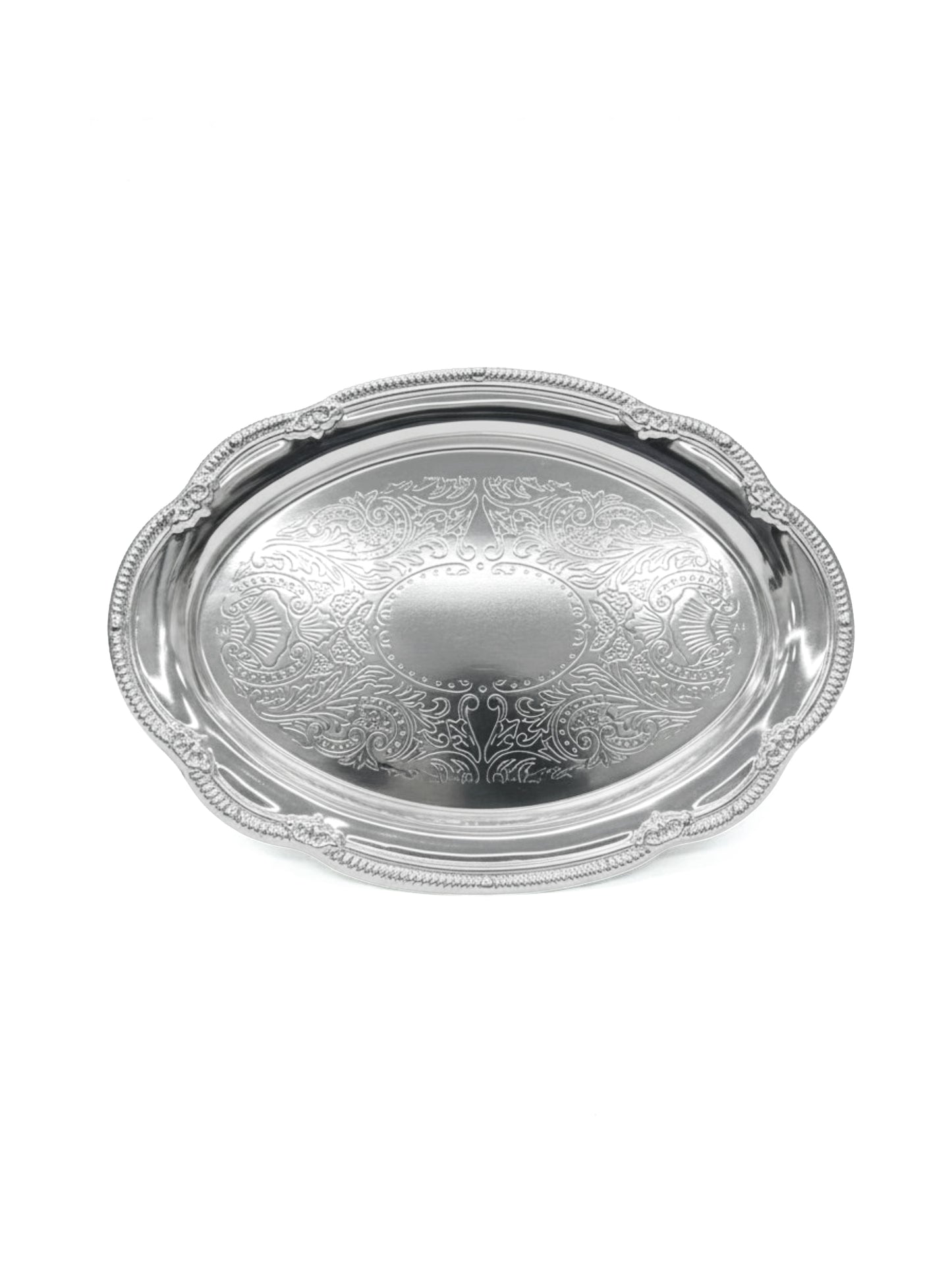 Victorian Elegance Engraved Silver Coated Tray