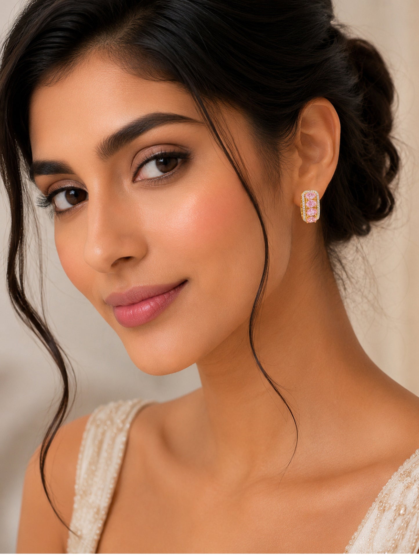 Blush Radiance Hoop Earrings