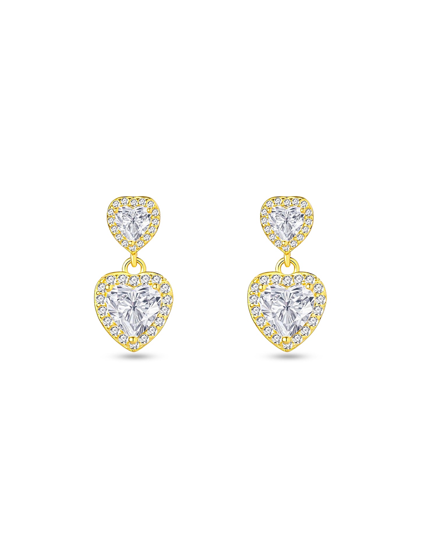 GOLDEN HEART AURA DROP EARRINGS