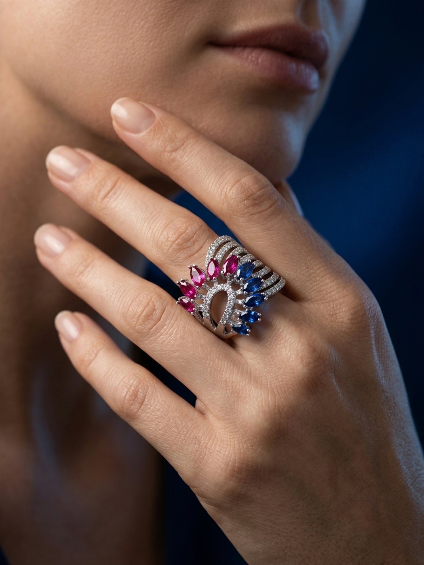 Peacock Bloom Ring