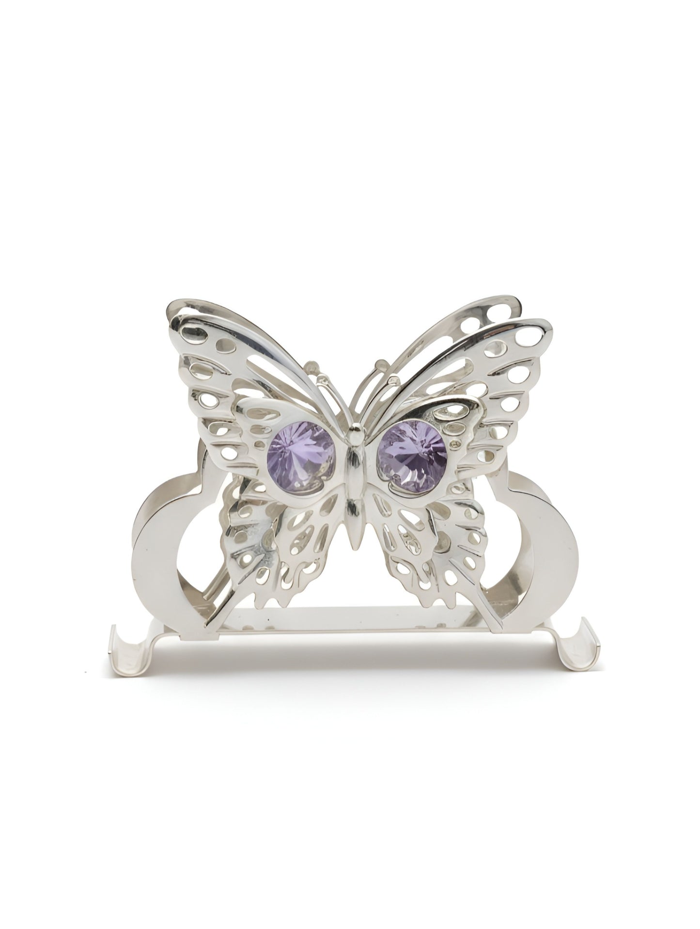 SILVER COATED BUTTERFLY NAPKIN HOLDER