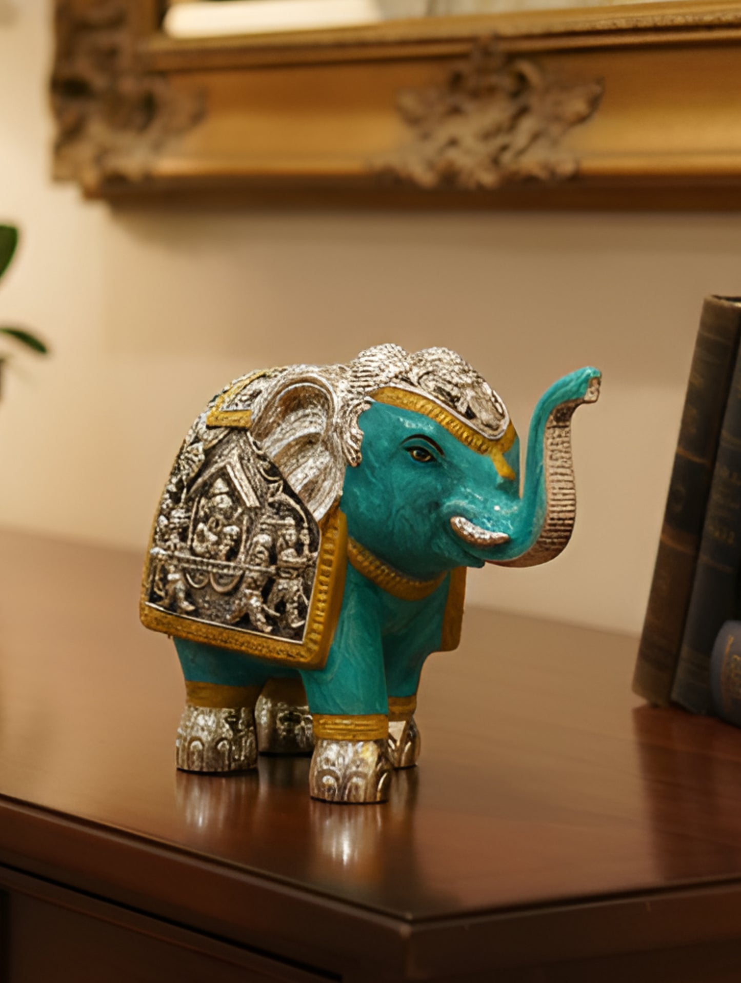 Silver Coated Elephant Figurine