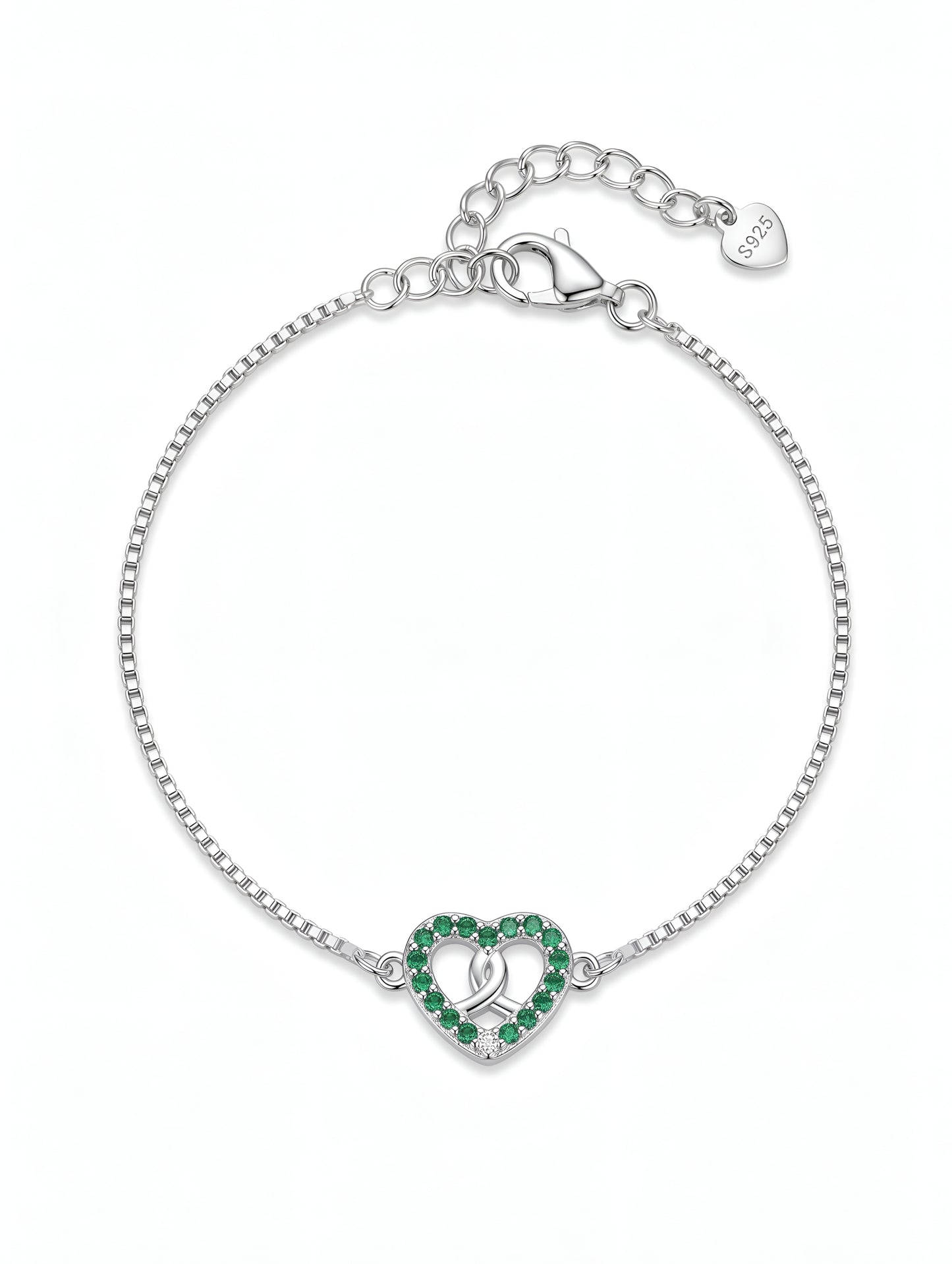Emerald Eternal Heart Bracelet