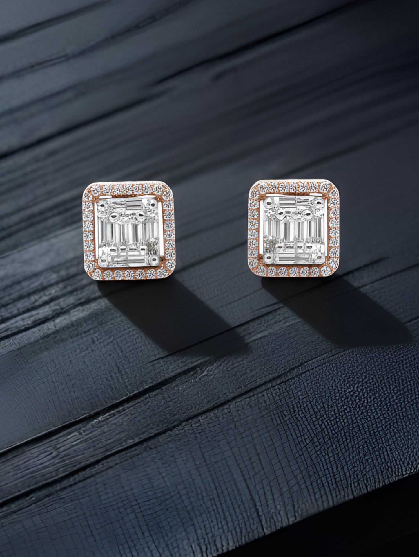 Premium Radiant Baguette Stud Earring