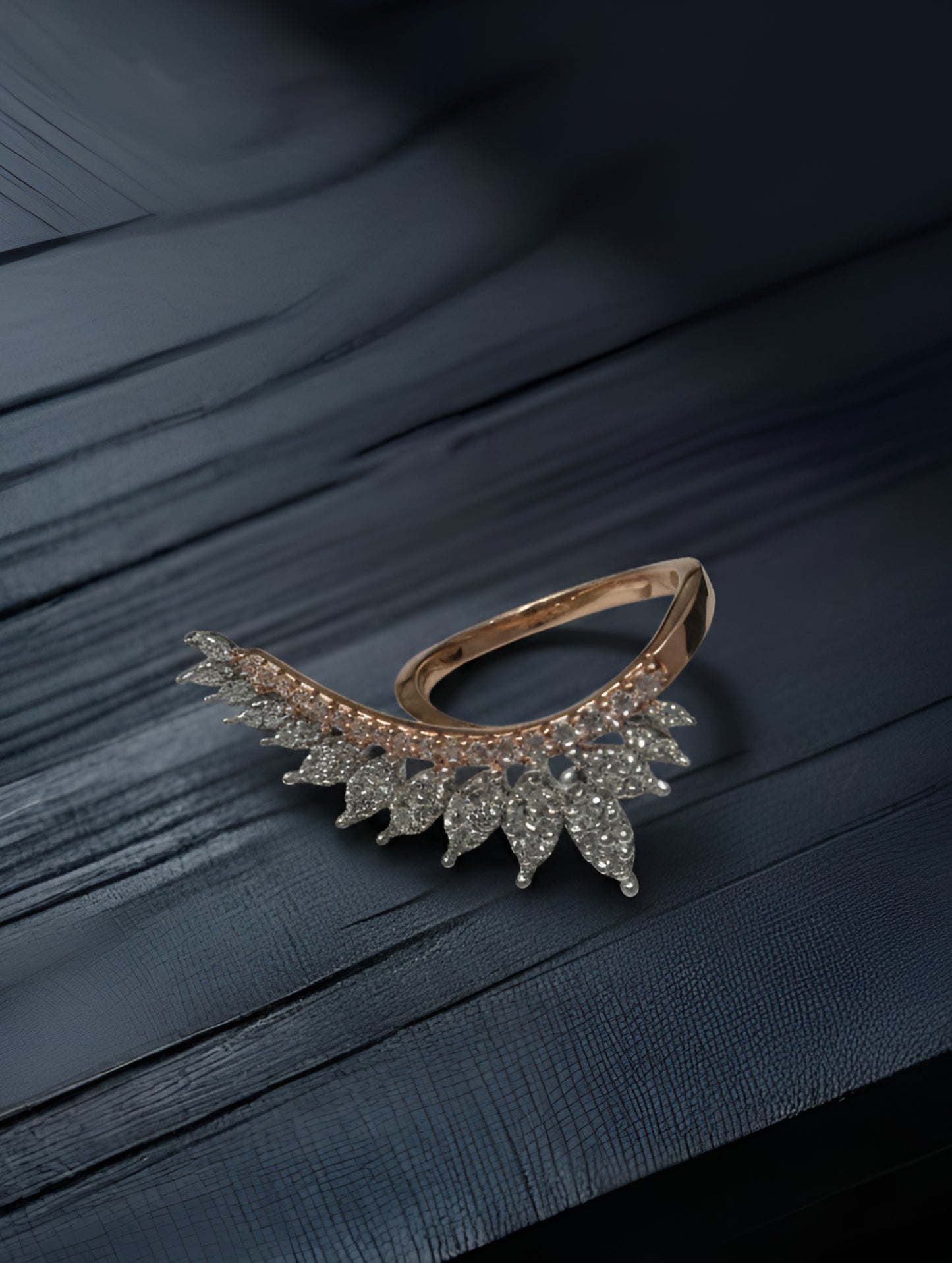 Premium Aurora Leaf Arc Ring