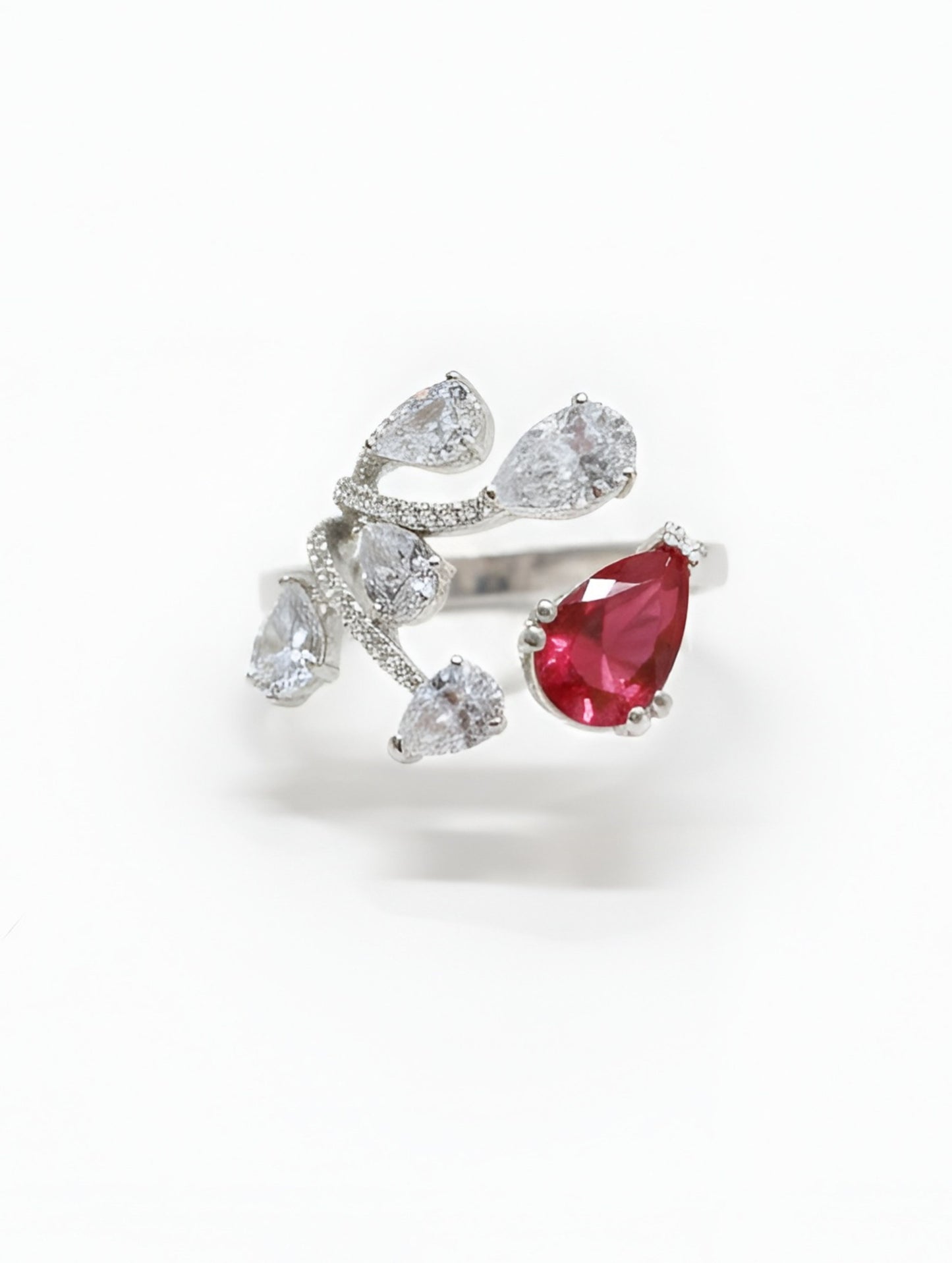 PREMIUM RUBY BLOSSOM TWINE RING