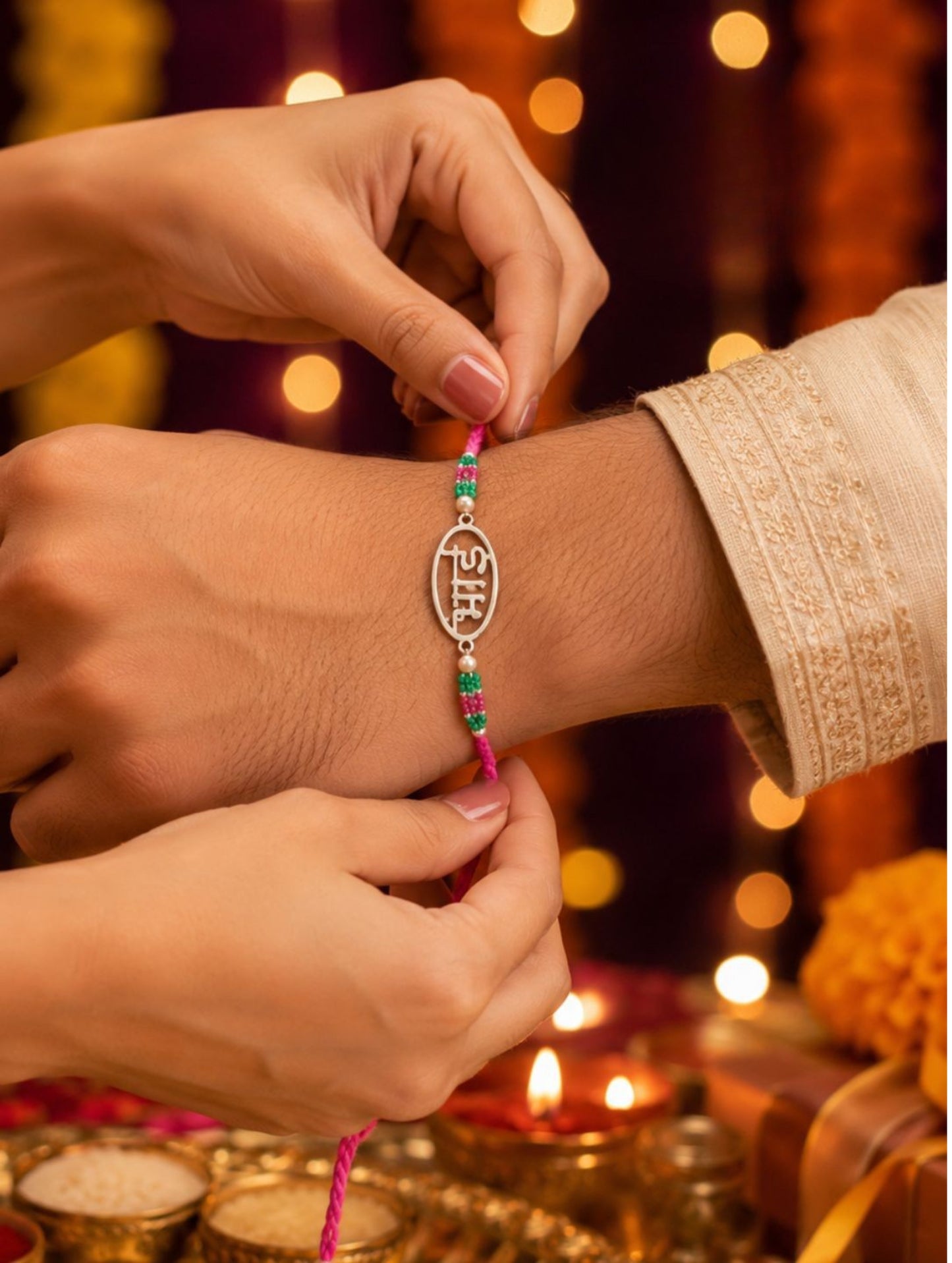 BHAI BLESSINGS SILVER RAKHI