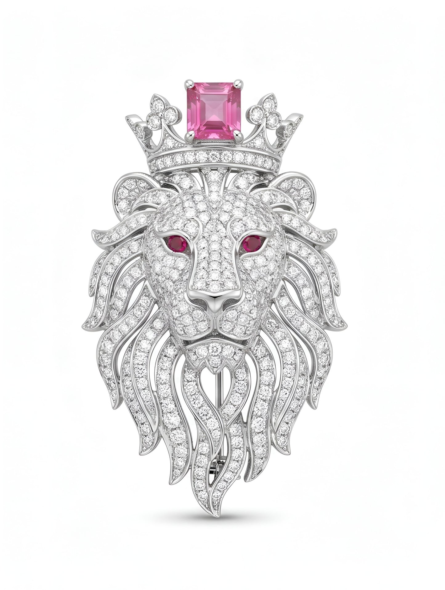 Royal Crimson Lion Brooch