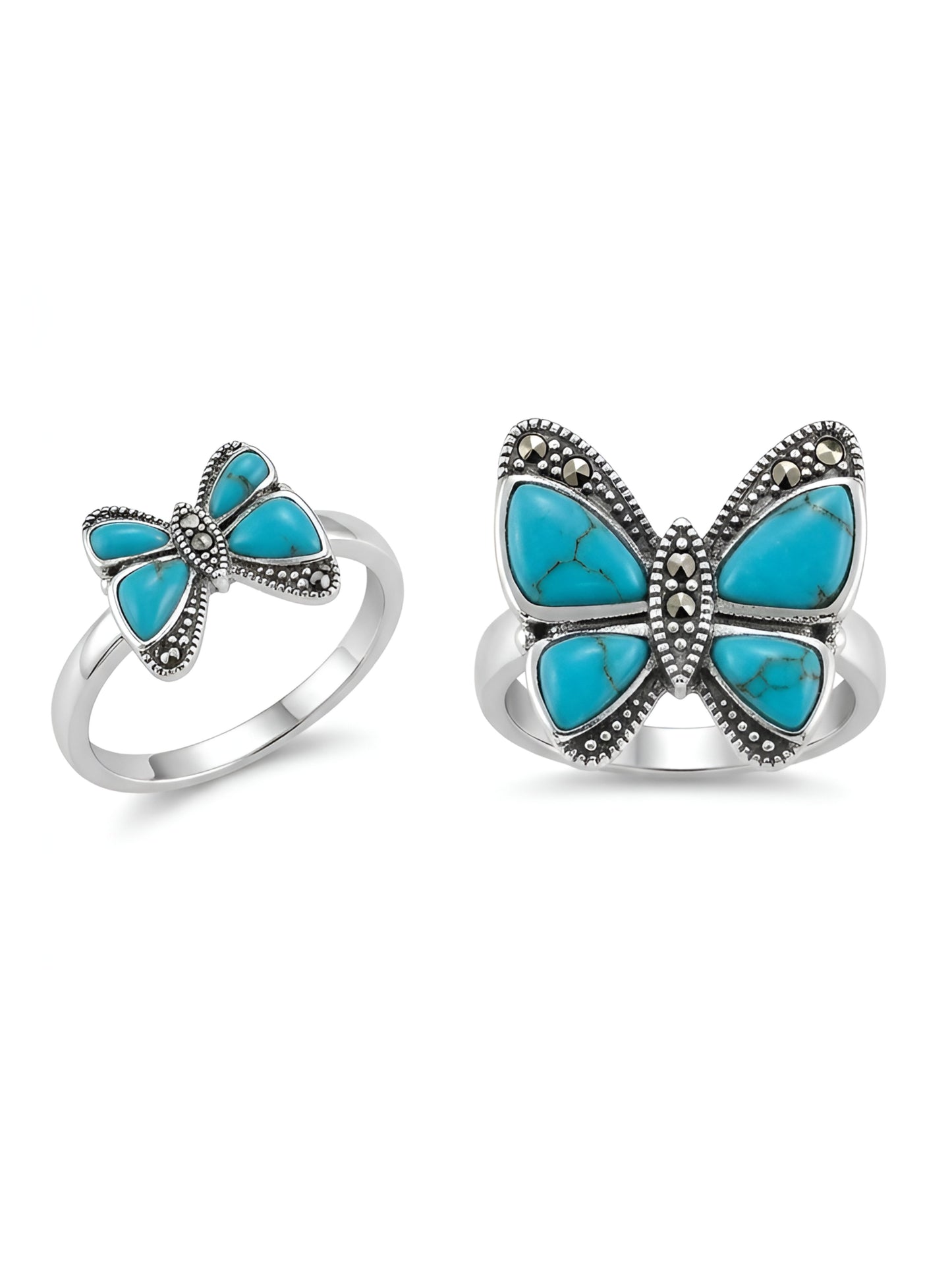 Turquoise Butterfly Toe Rings