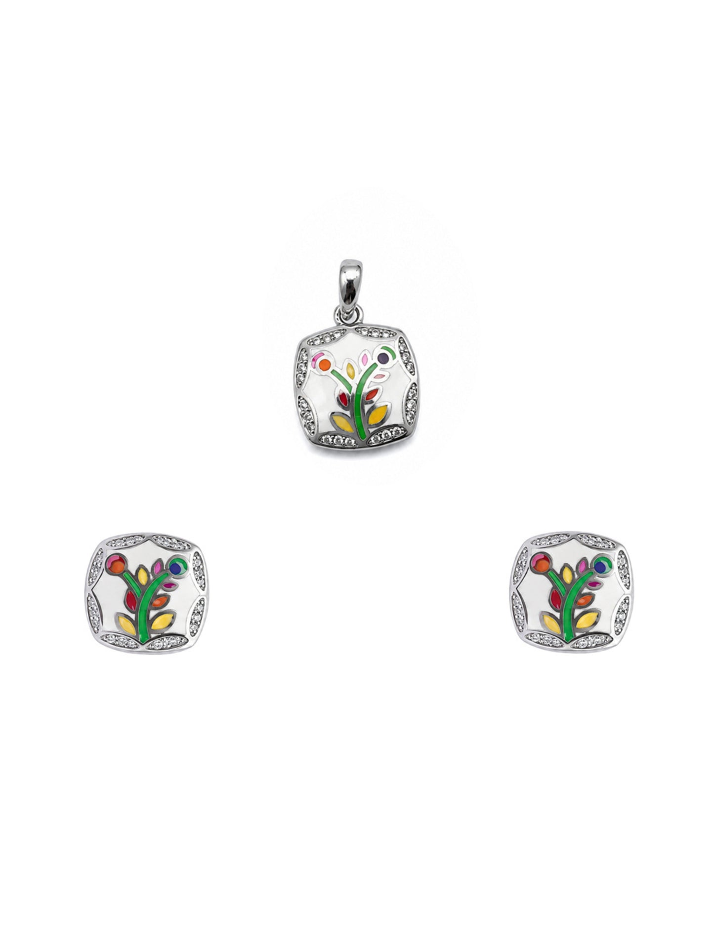 Rainbow Bloom Tree Kids Pendant Set