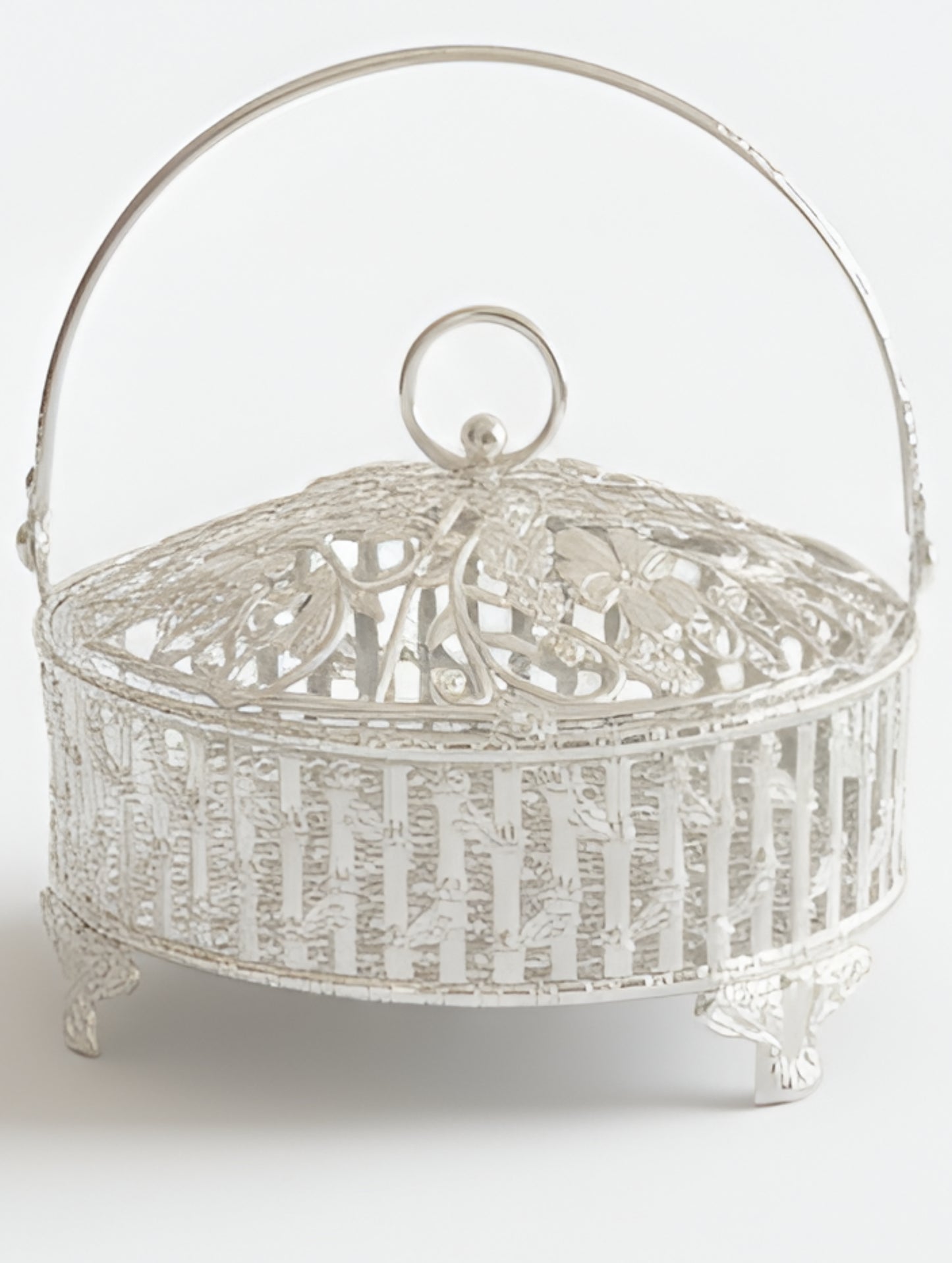 Silver Coated Imperial Filigree Basket