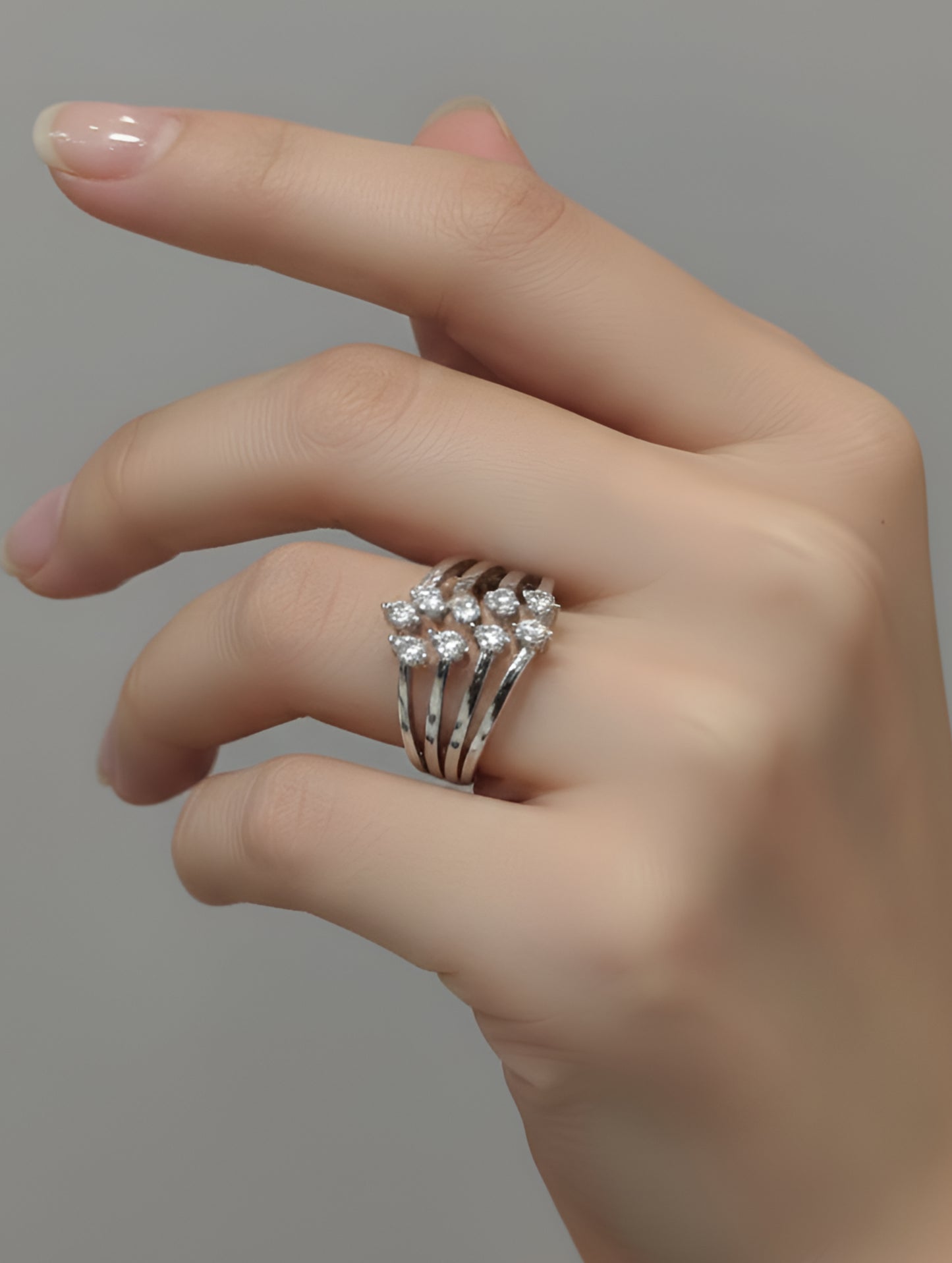 Premium  Celestial Cluster Silver Ring