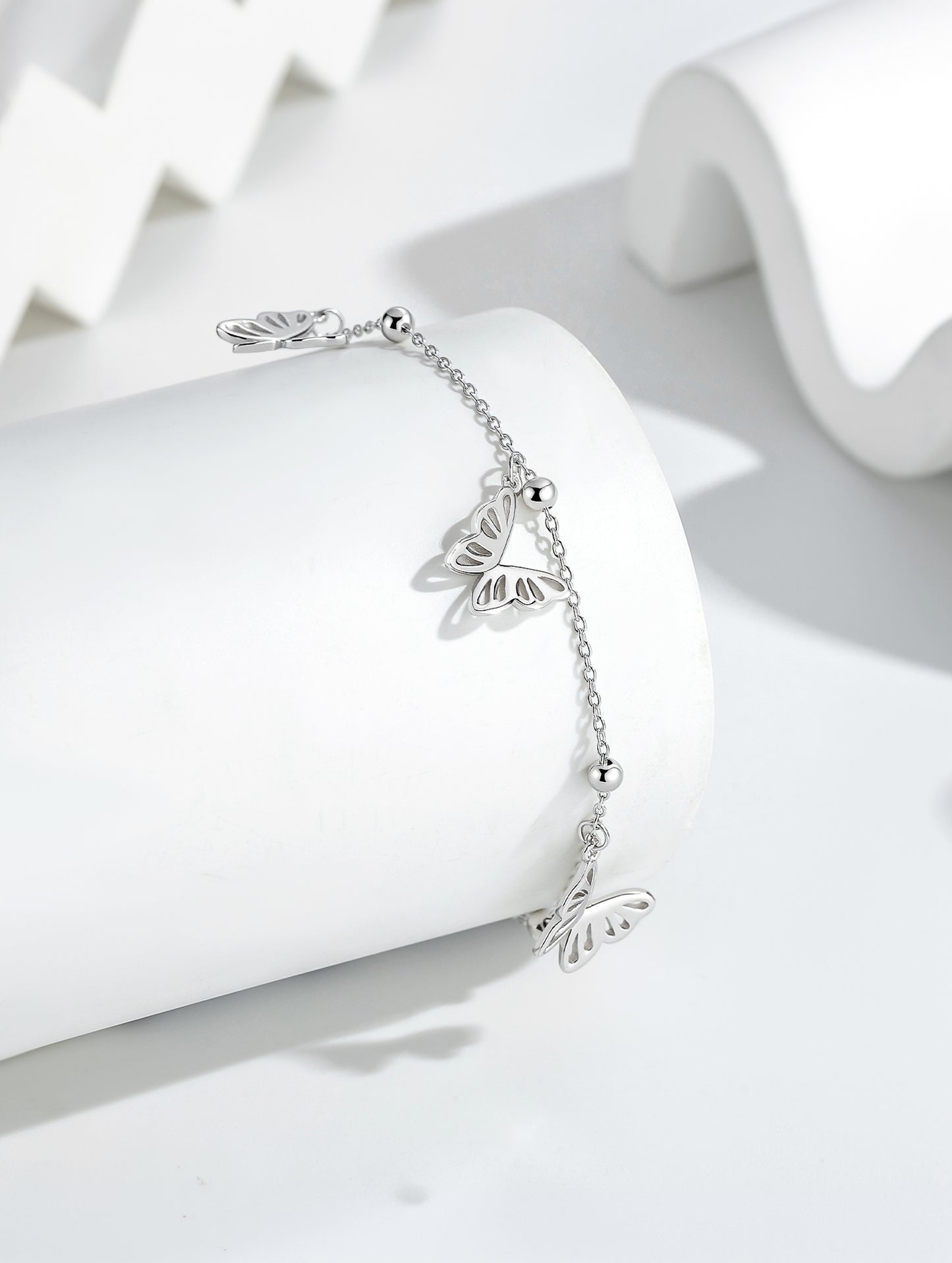 SILVER BUTTERFLY CHARM BRACELET