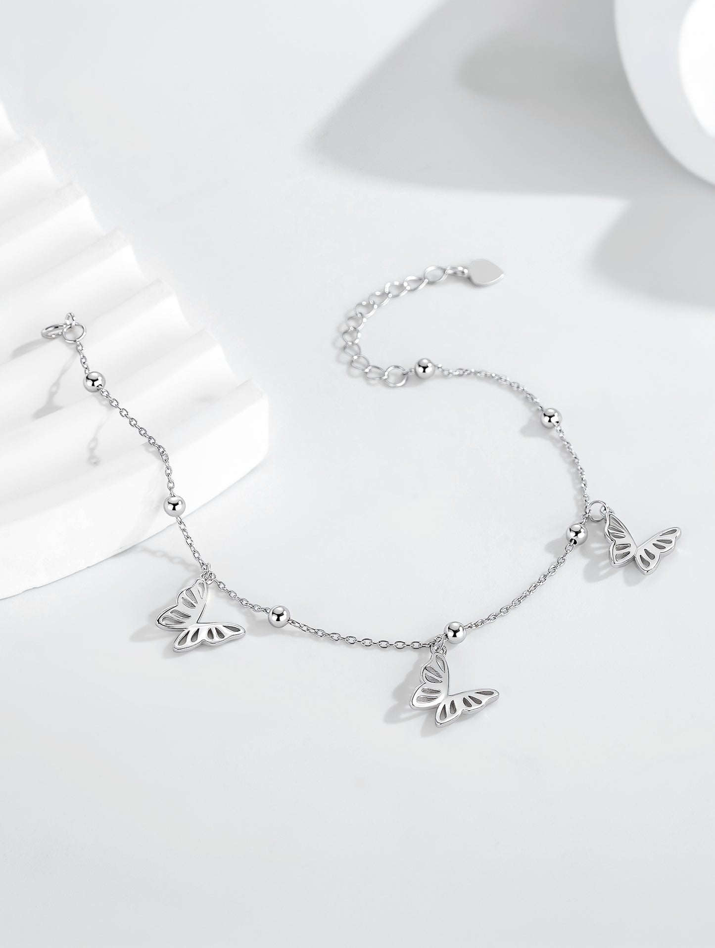SILVER BUTTERFLY CHARM BRACELET