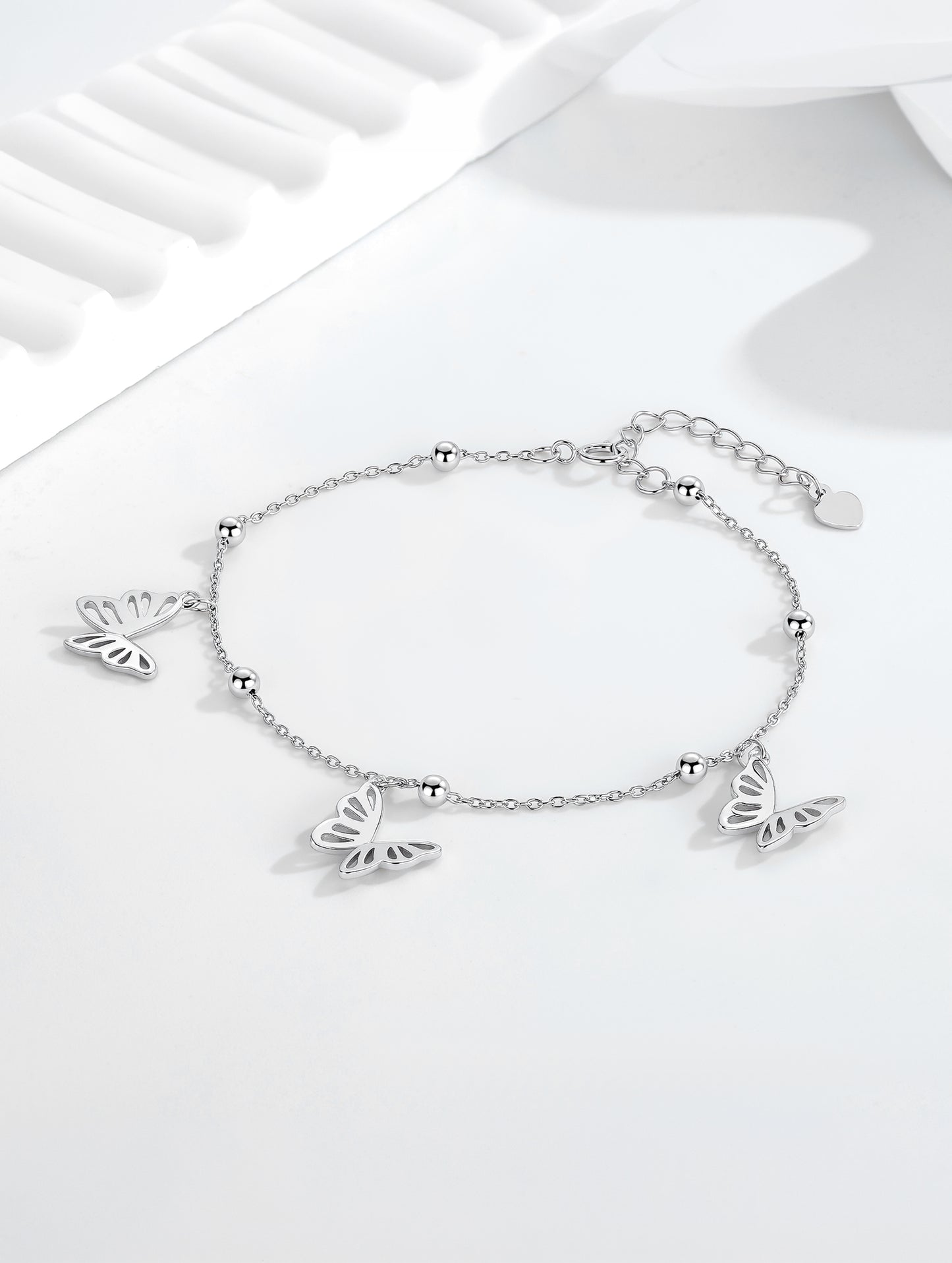 SILVER BUTTERFLY CHARM BRACELET