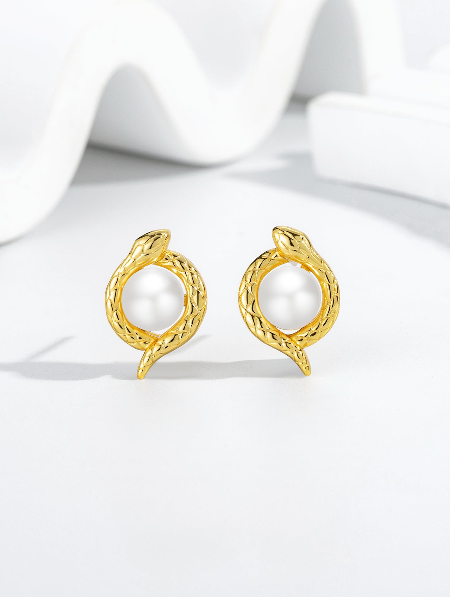 GOLDEN SERPENT STUD EARRINGS