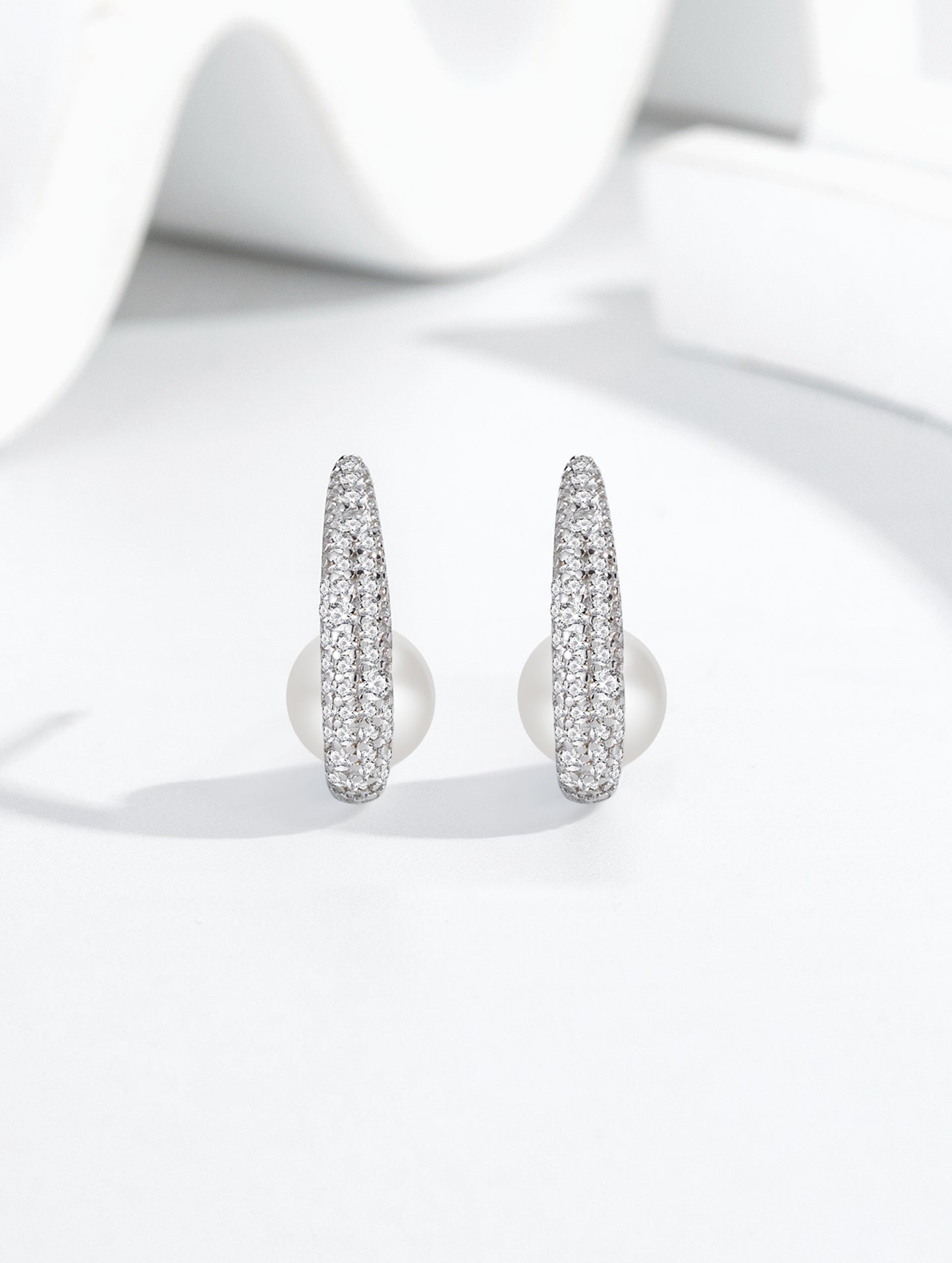PEARL CRESCENT GLOW EARRINGS