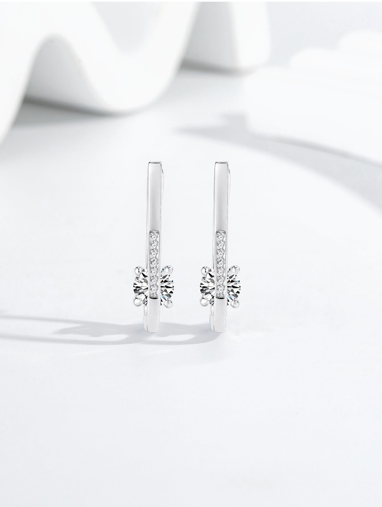 NOVA SOLITAIRE HOOP EARRINGS