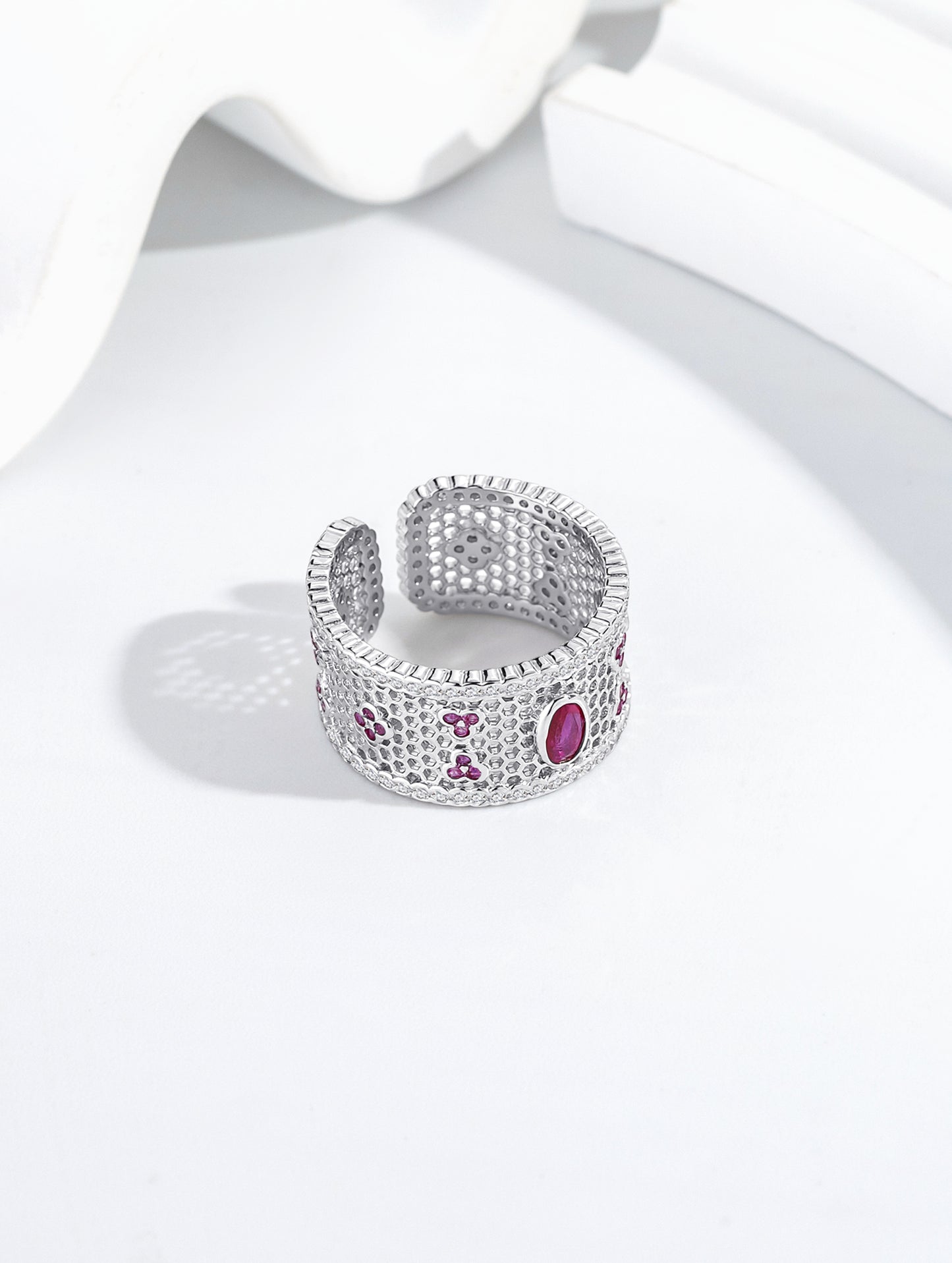 Ruby Royale Lattice Ring