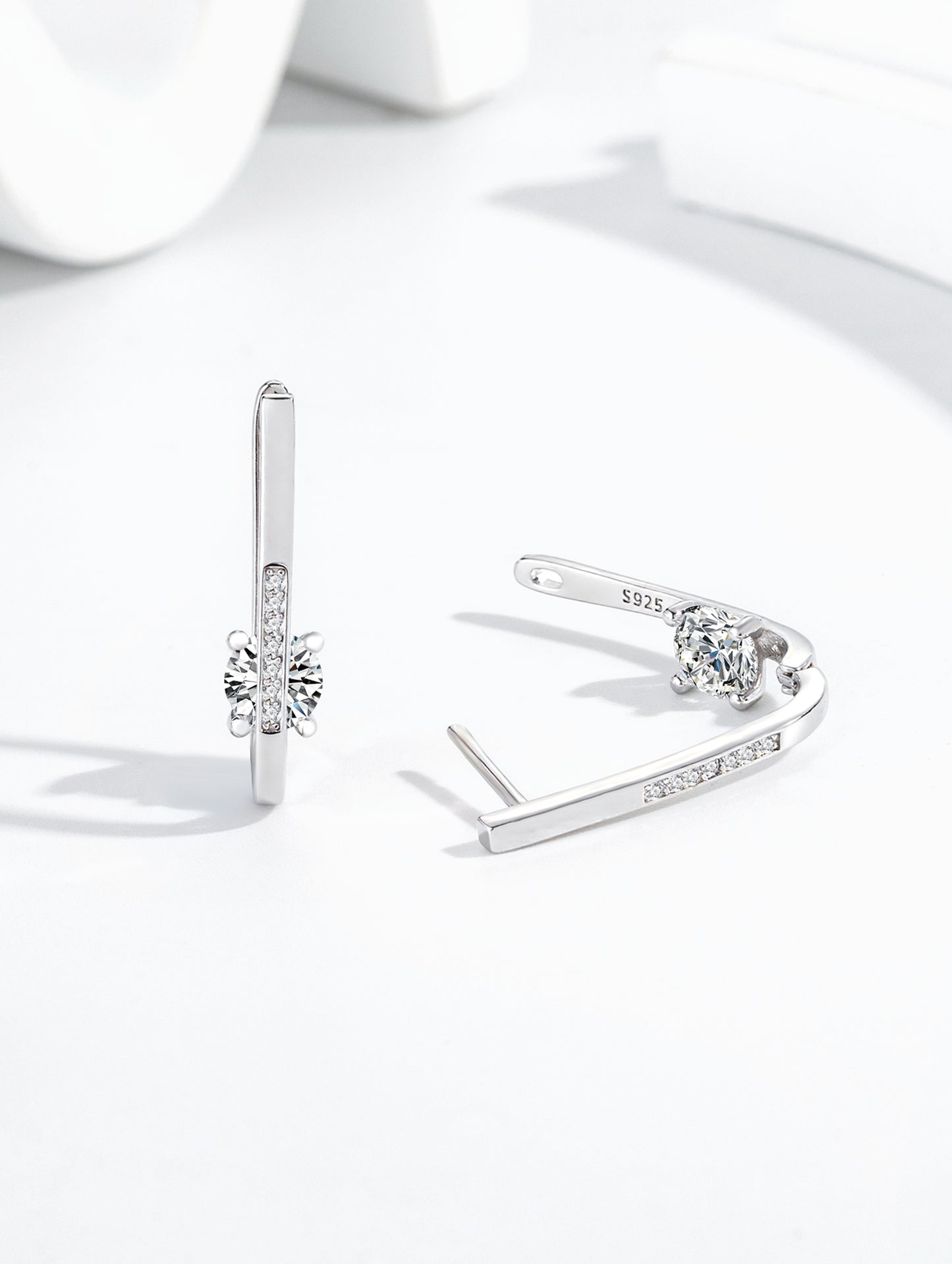 NOVA SOLITAIRE HOOP EARRINGS