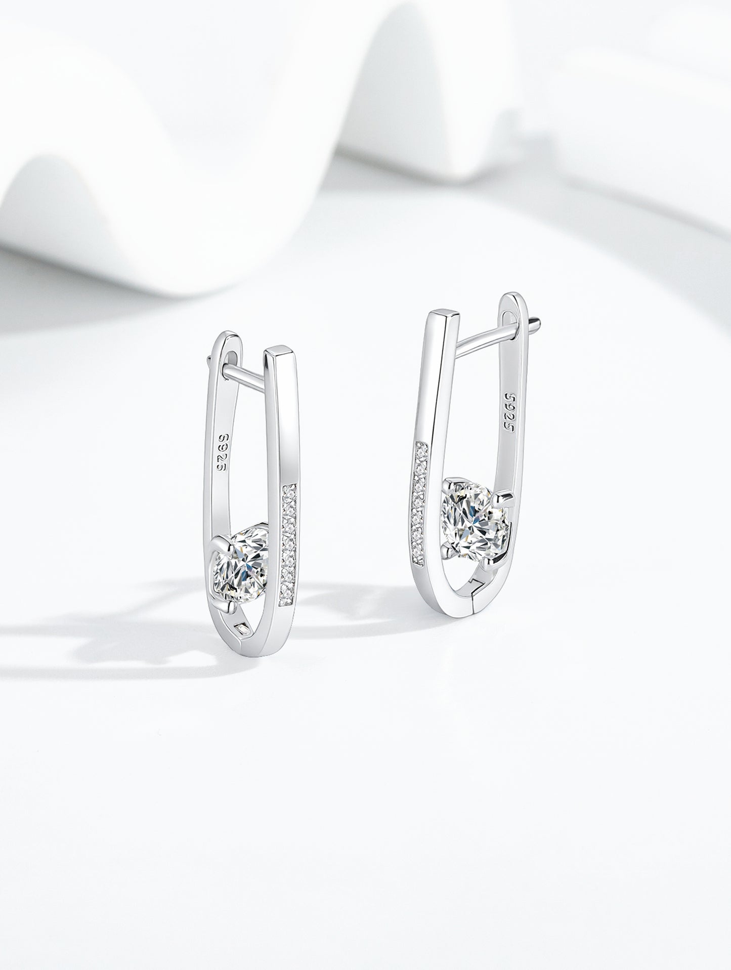 NOVA SOLITAIRE HOOP EARRINGS