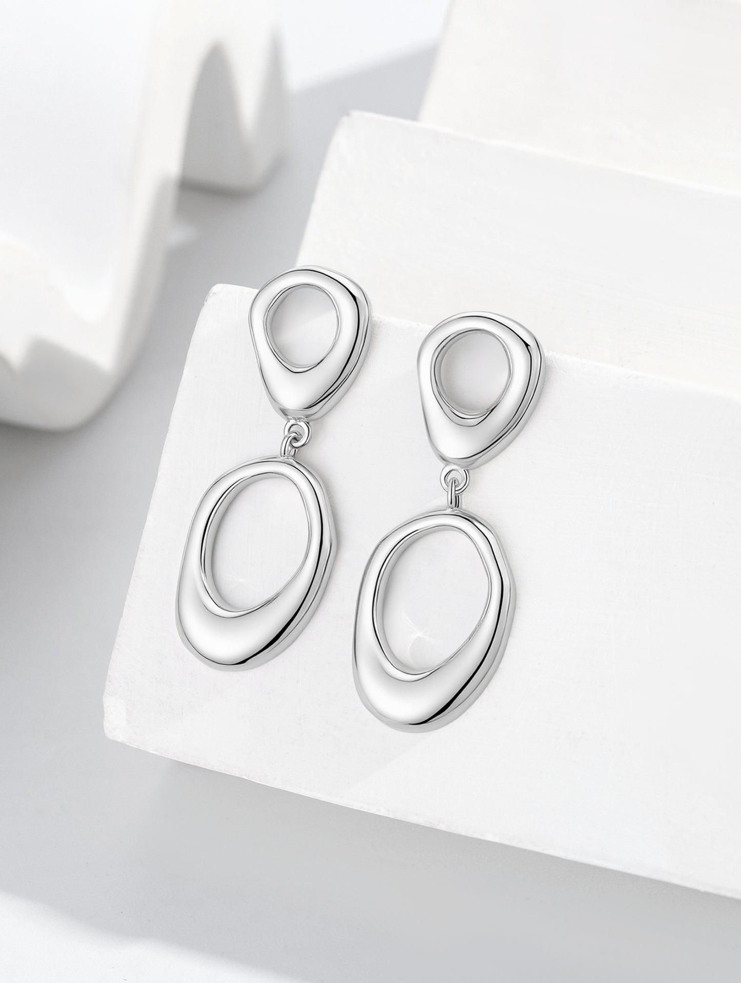 LIQUID SILVER DROP EARRINGS