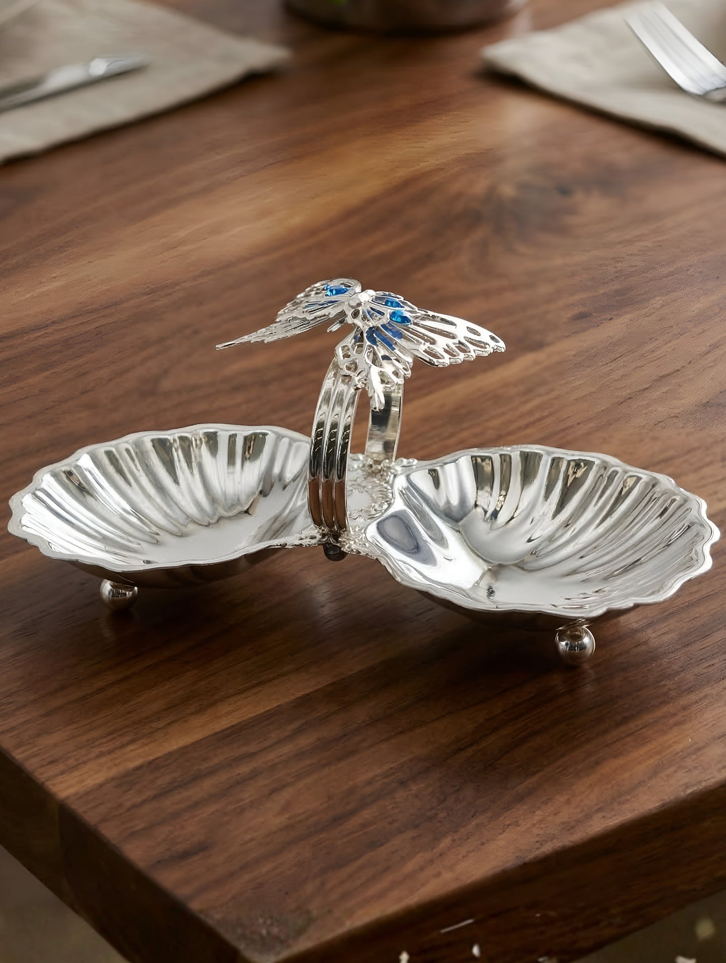 Butterfly Bloom Silver Bowl