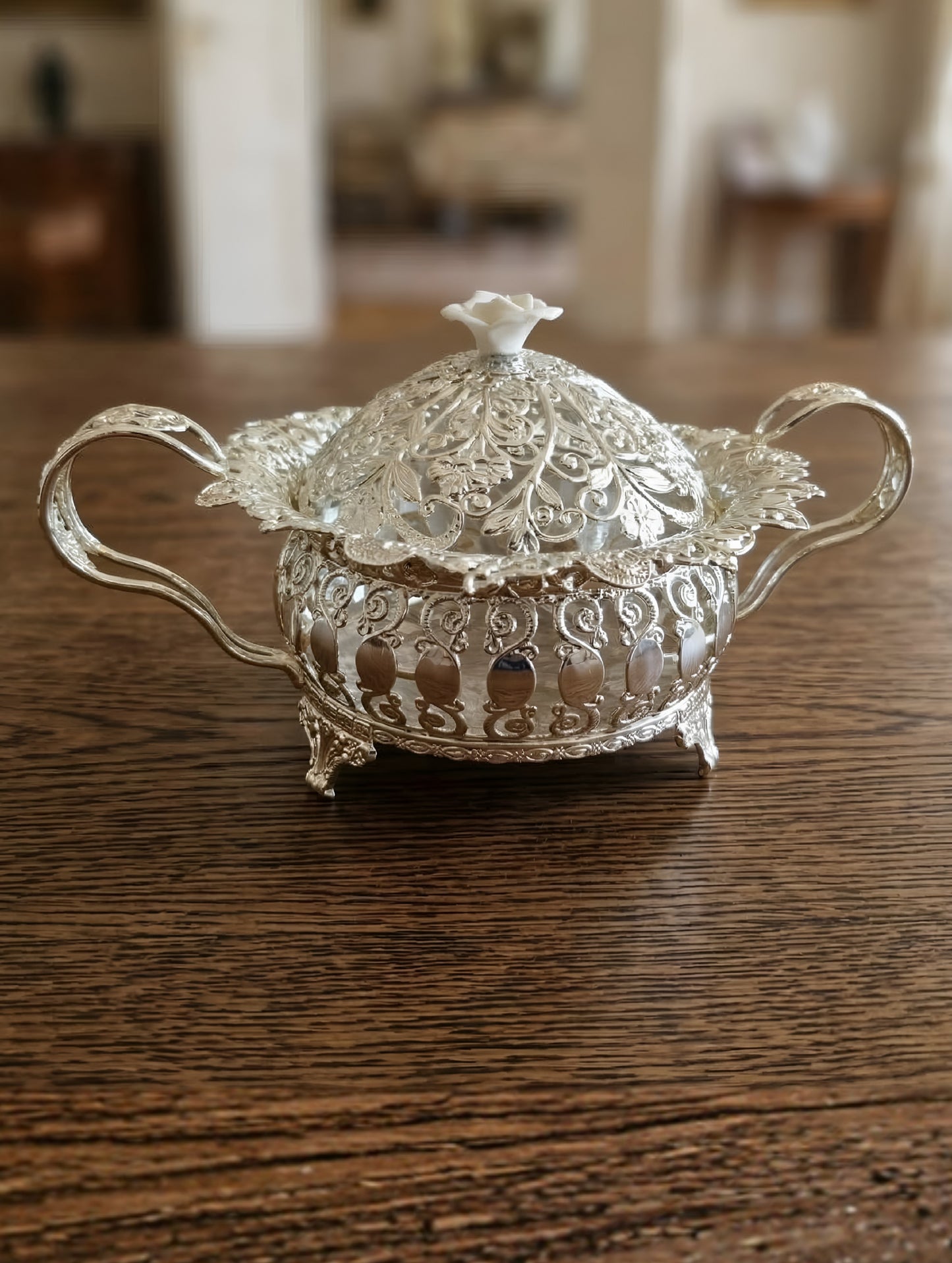 Royal Rose Filigree Serving Dish
