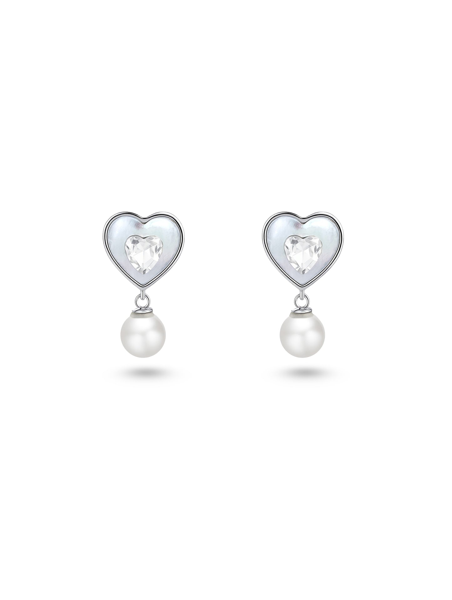 PEARL EMBRACE HEART EARRINGS