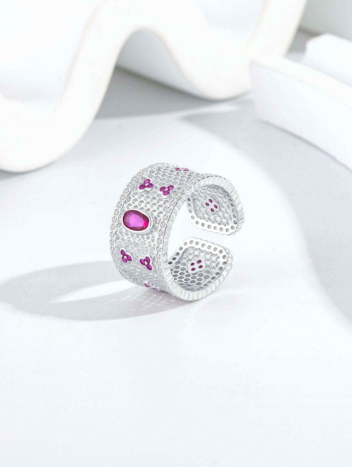 Ruby Royale Lattice Ring