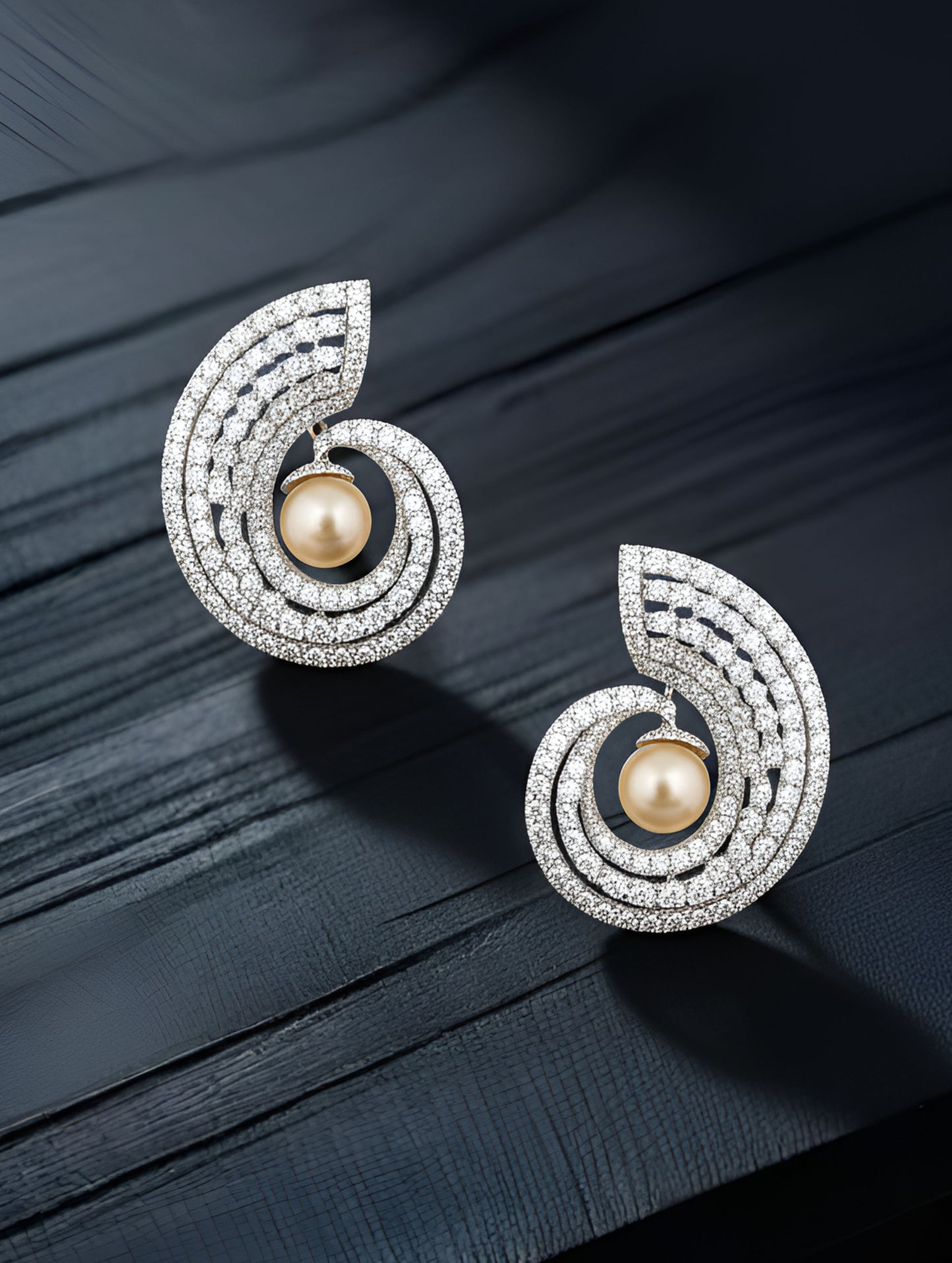 Premium  Celestial Pearl Swirl Earring